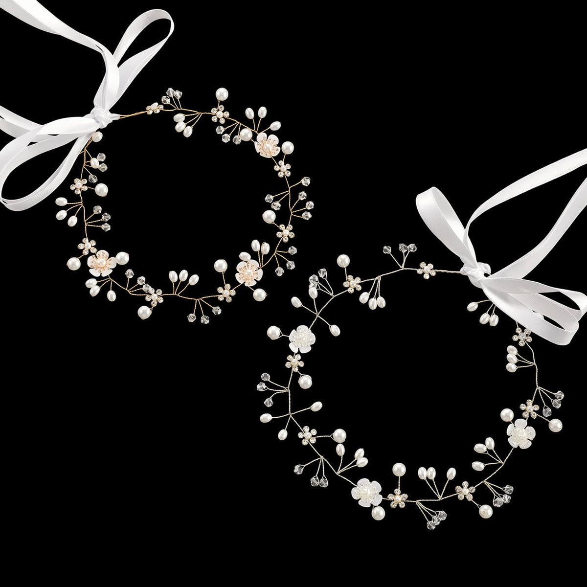Flower Girl Hair Accessory Wedding Headband Rhinestone Crown 2Pcs