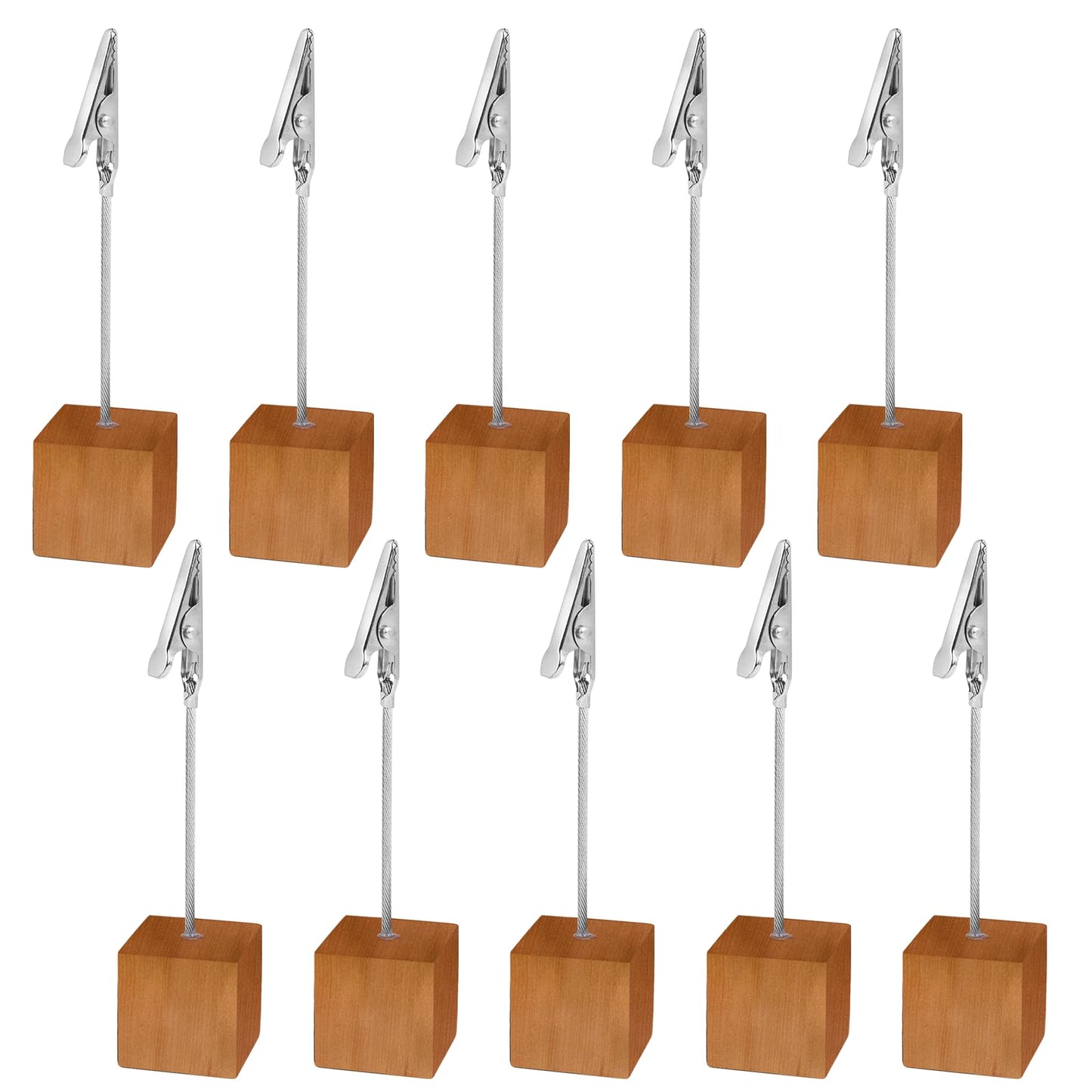 KALIONE 10pcs Photo Holder, Place Card Holder Photo Holder, Postcard Stand, Cube Place Card Holder, Photo Holder with Clip, Memo Holder for Office, Wedding, Home, Postcard, Photo, Memo Decoration