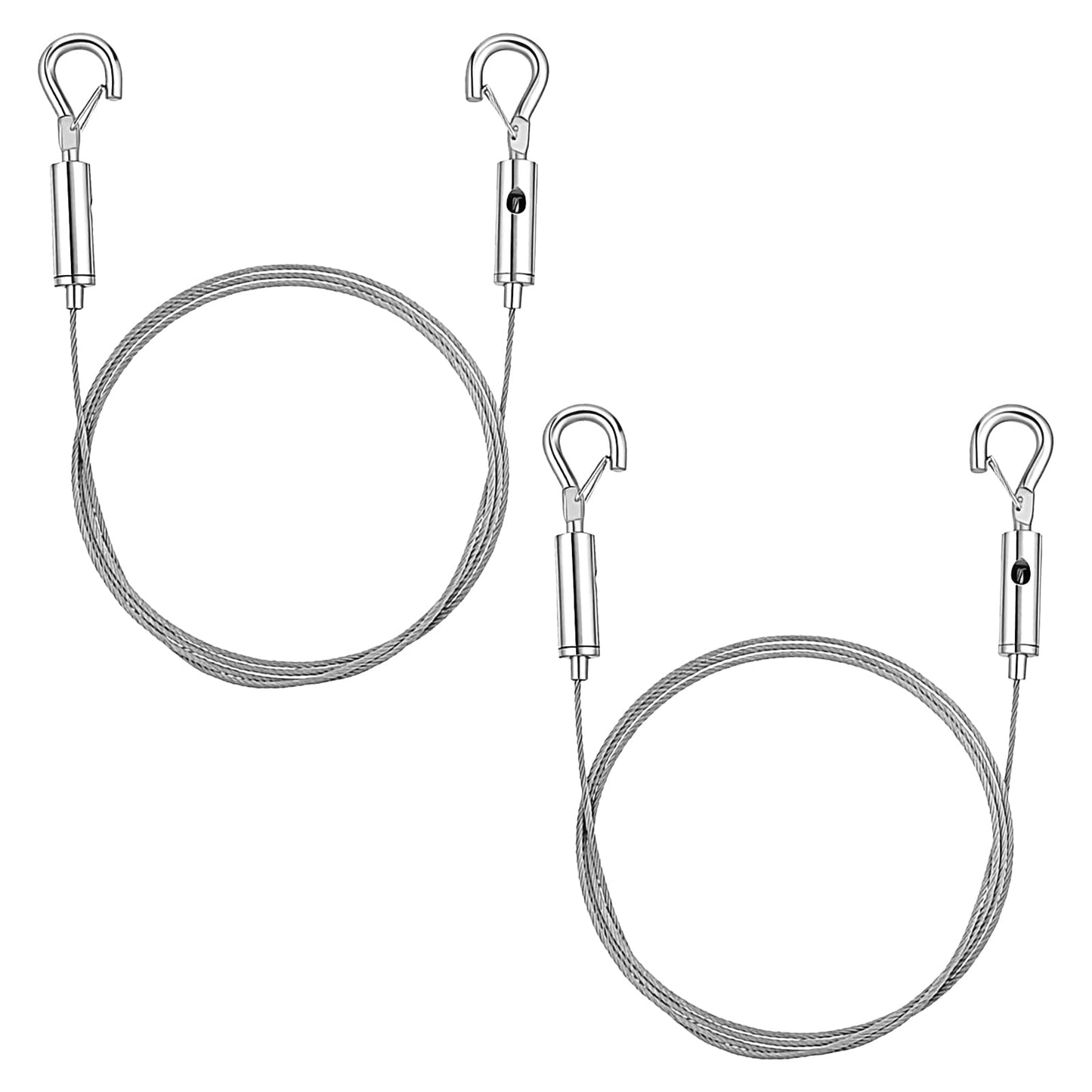Pack of 2 Picture Hanging Wire Rope, Stainless Steel Wire Rope Hanging Steel Rope Adjustable Picture Hanging Wire Rope Pictures Hanging Cord for Panel Light Picture Mirror Lights, 2 m x 1.5 mm