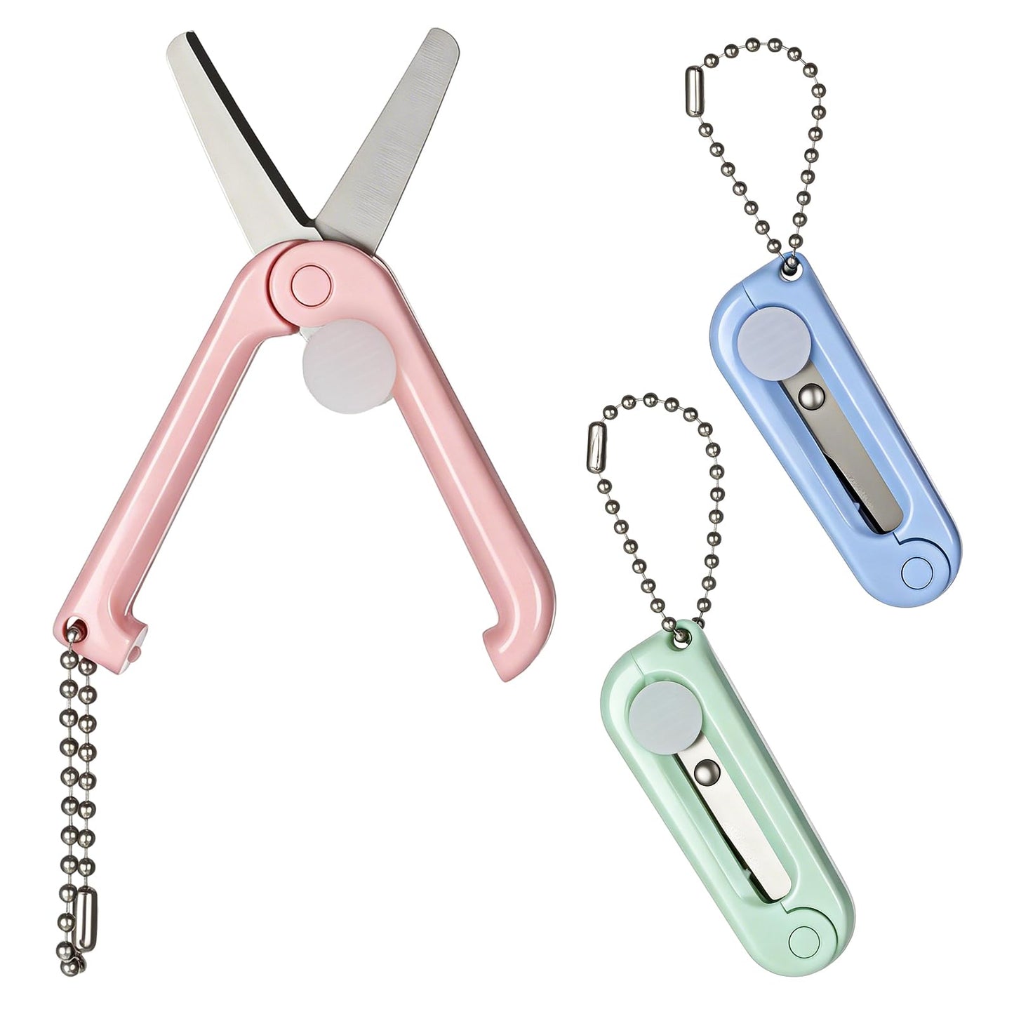 Pack of 3 mini scissors, folding scissors, craft scissors, portable small scissors for DIY scrapbooking, paper cutting, sewing
