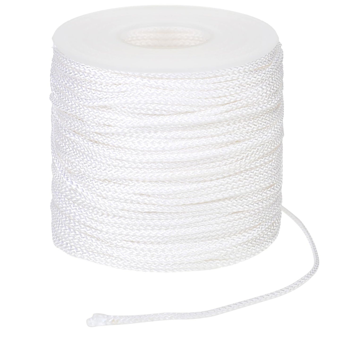 White Window Pull Cord String, 1.8mm White Braided Roller Blinds Rope Blind Cord String, Pull Cord for Blinds, Braided Lift Shade Cord for Aluminum Blind Shade Repair