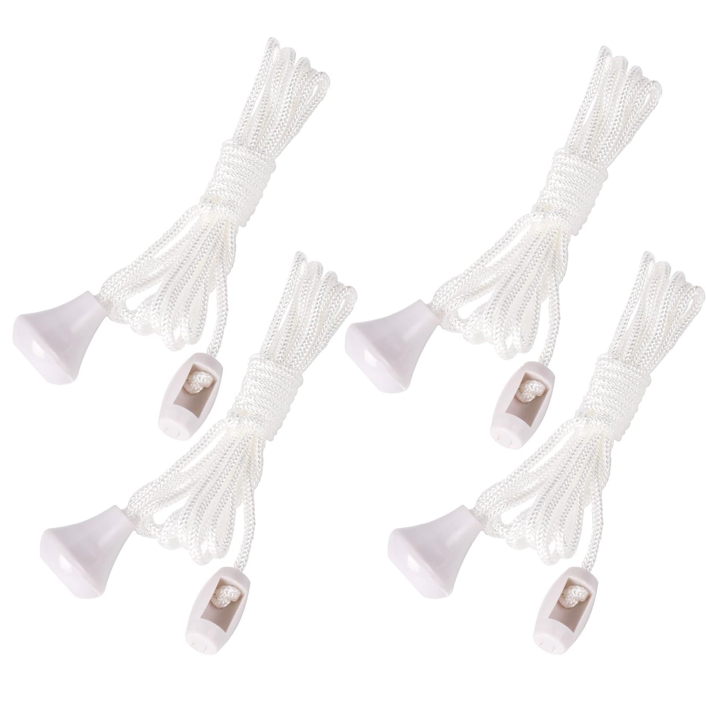 KALIONE 4pcs White Pull Lights, Nylon Light Pulls, Replacement Cord Pull for Ceiling Switch,Switch Pulls, Light Pulls for Ceiling Switches, Bathroom Light Pulls, Replacement Light Pulls (1.5m, White)