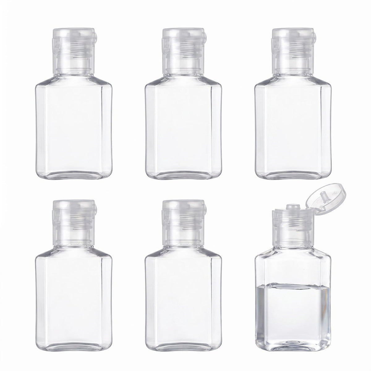 6 Pcs 1 oz Travel Bottles, Refillable Travel Size Toiletries Bottle