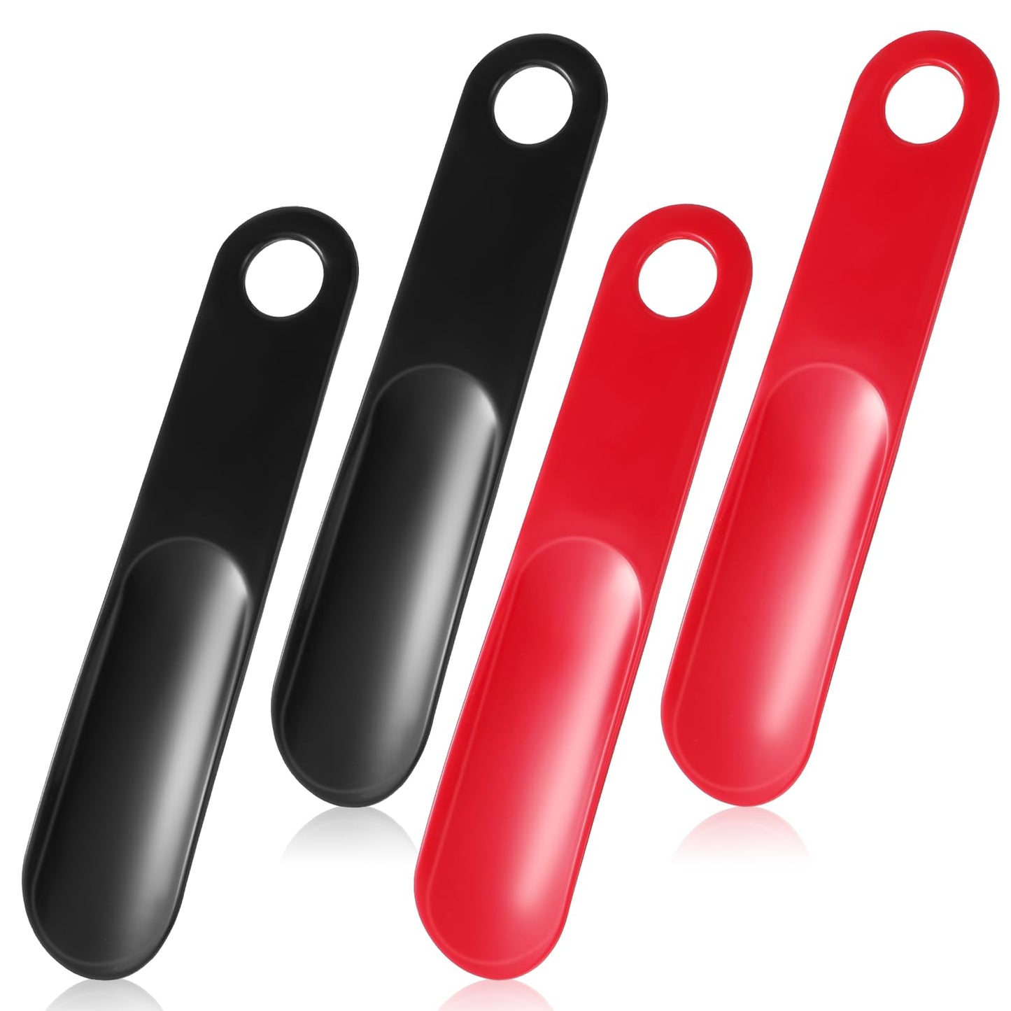 Skrfren 4 Pack Shoe Horns, Plastic Shoe Spoons ShoeHorn for Women Men 19cm Small Boot Horn Shoes Stick Helper for Travel and Home Use