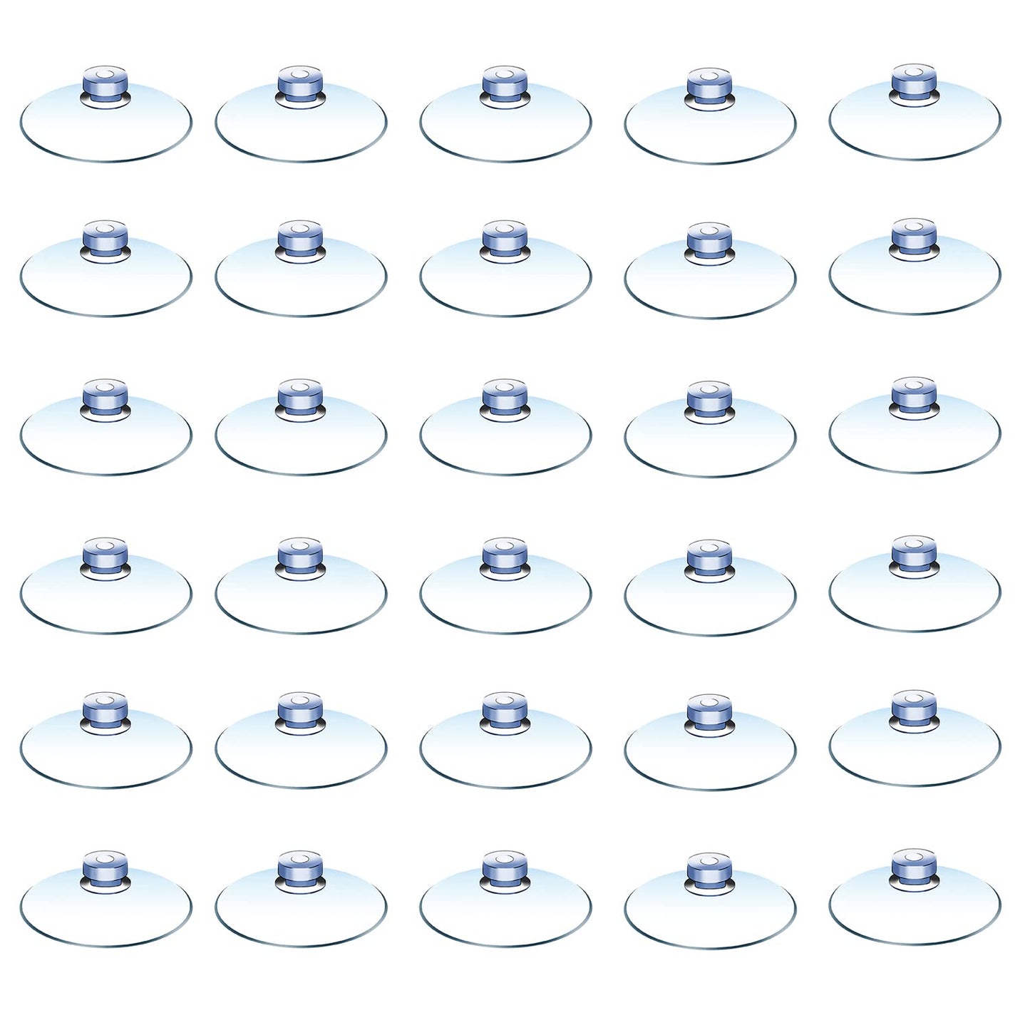 30 Pieces Suction Cups 40MM Plastic Sucker Pads Without Hooks for Glass, Outdoor, Kitchen, Bathroom, Window, Mirror, Home Decoration and Organization