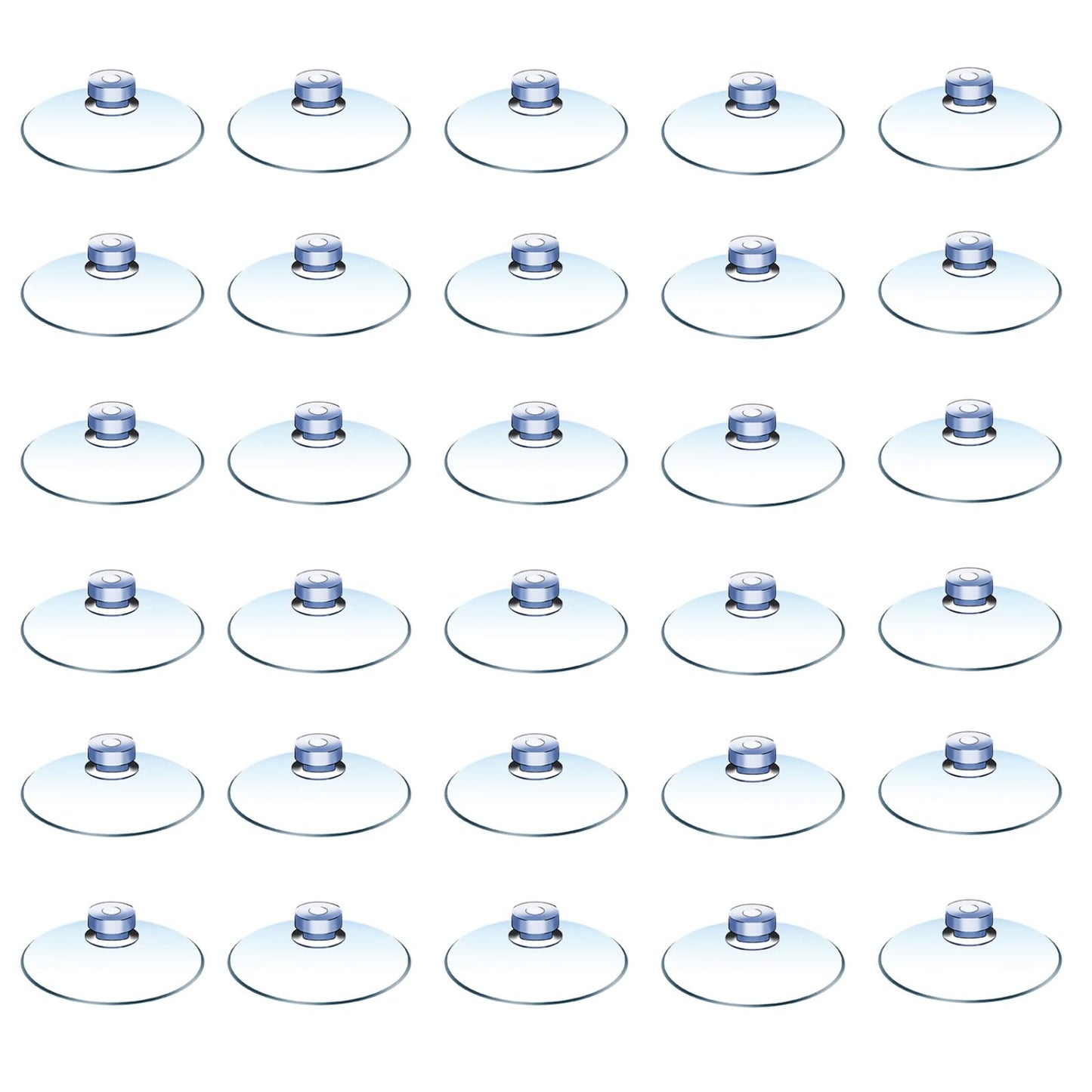 30 Pieces Suction Cups 30MM Plastic Sucker Pads Without Hooks for Glass, Outdoor, Kitchen, Bathroom, Window, Mirror, Home Decoration and Organization Plastic Suction Cup