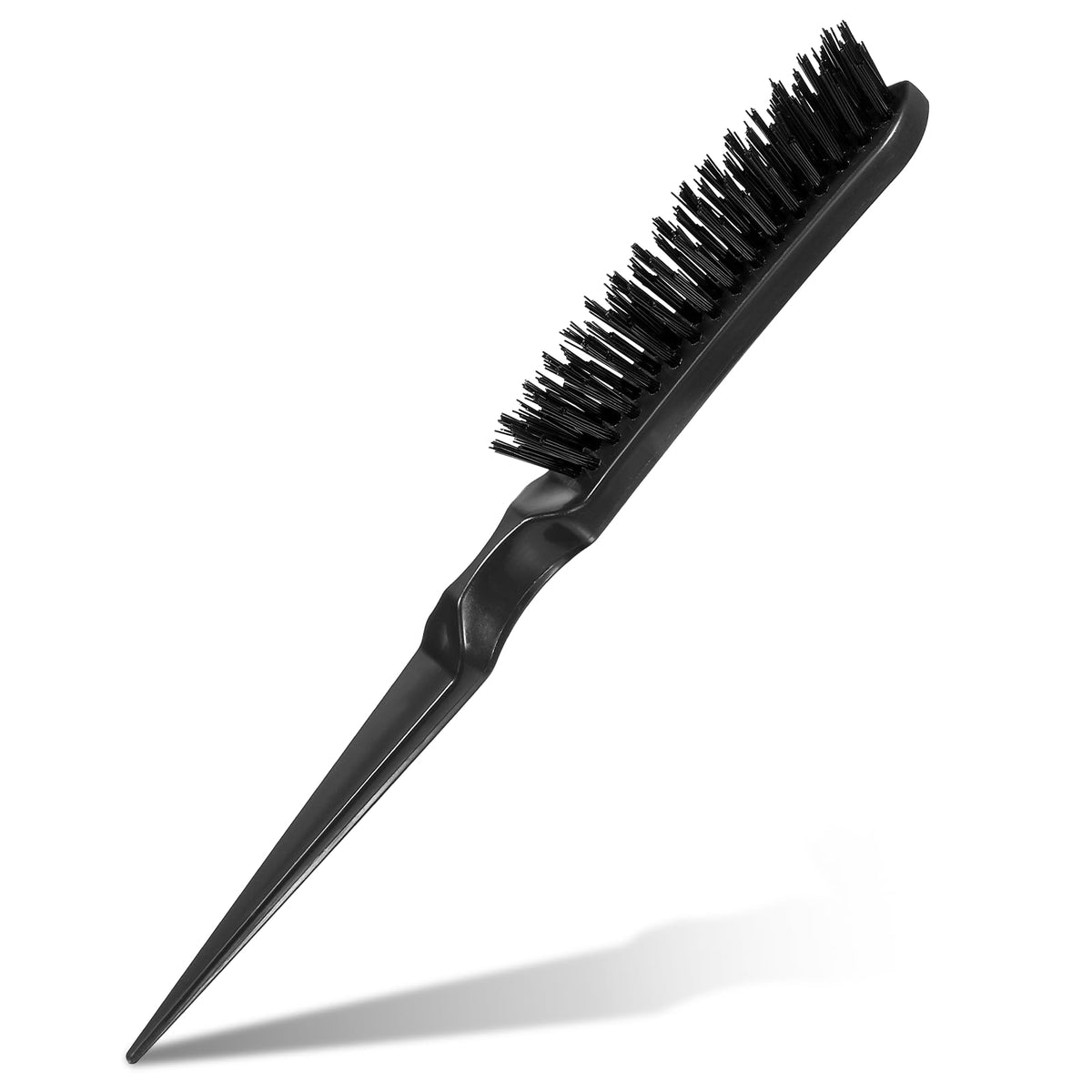Teasing Boar Bristle Hair Brush for Women, Black Teasing Hair Brush