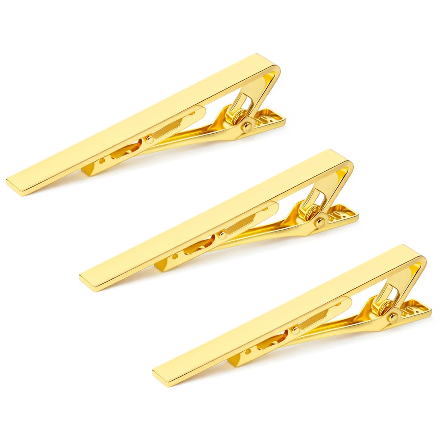 3 Pcs Tie Clip Gold, Mens Tie Clip Gold Ties Bar for Men Accessories