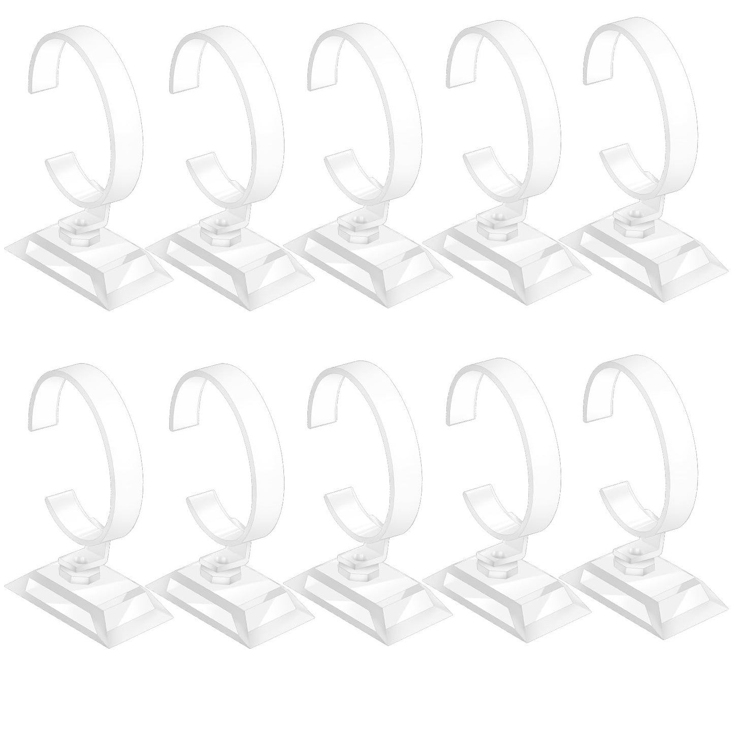 KALIONE 10 Packs Watch Holder, Clear Watch Display Stand, Plastic Bracelet Holder Stand, C Shap Watch Stand, Transparent Wrist Watch Bracelet Display Holder for Home Store Jewelry Display