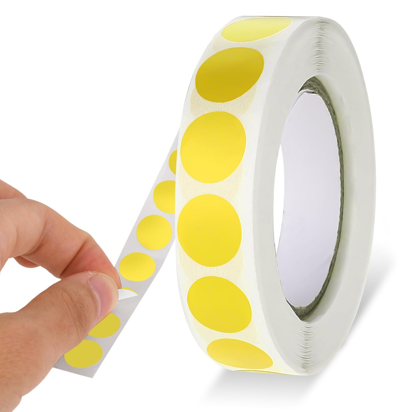 0.5 Inch Yellow Round Stickers 1000 Pcs Yellow Dot Stickers Waterproof Circle Stickers Color Coding Label for Office Shop Home Classroom Marking