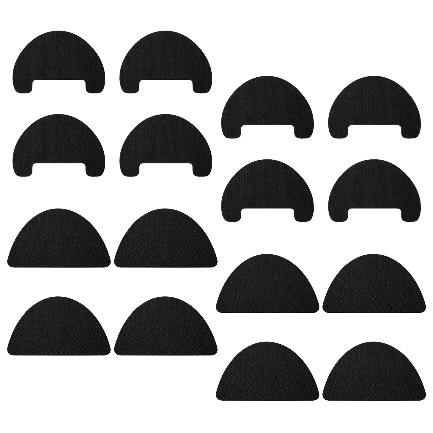 Bruislard 8 Pairs Shoe Toe Protector Shoe Hole Toebox Toeburst Blowout Prevention Repair Self Adhesive Patch Insert Shoes Patches for Holes (Black,7x10/7x11.5cm)