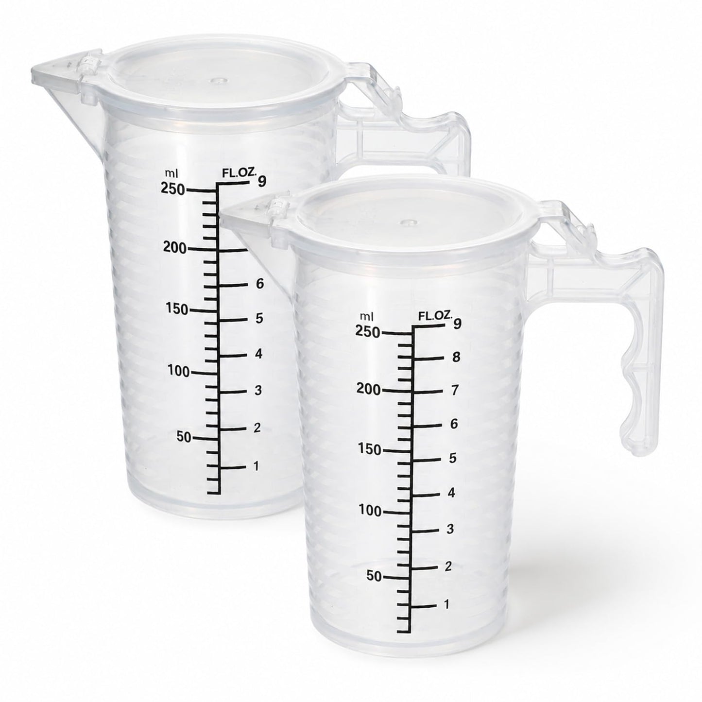 250ml Plastic Graduated Beaker, 2 Pack 9oz Plastic Measuring Cup