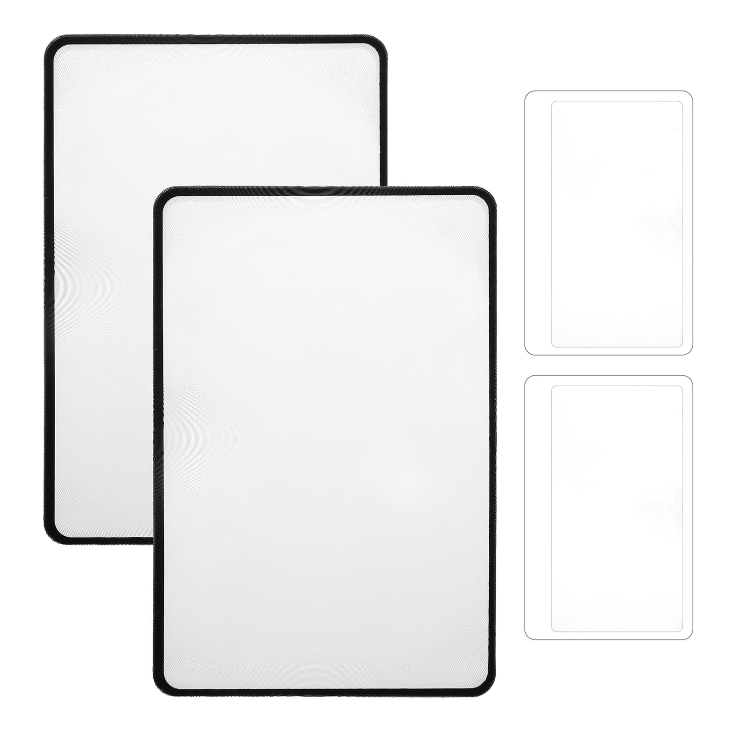 4 Pcs 3X Page Magnifying Sheet Lightweight Optical Plastic Fresnel Lens Bookmark Flat Magnifier Flat Plastic Optical Fresnel Bookmark Clear Lens for Low Vision Reading Small Prints, Maps and Books