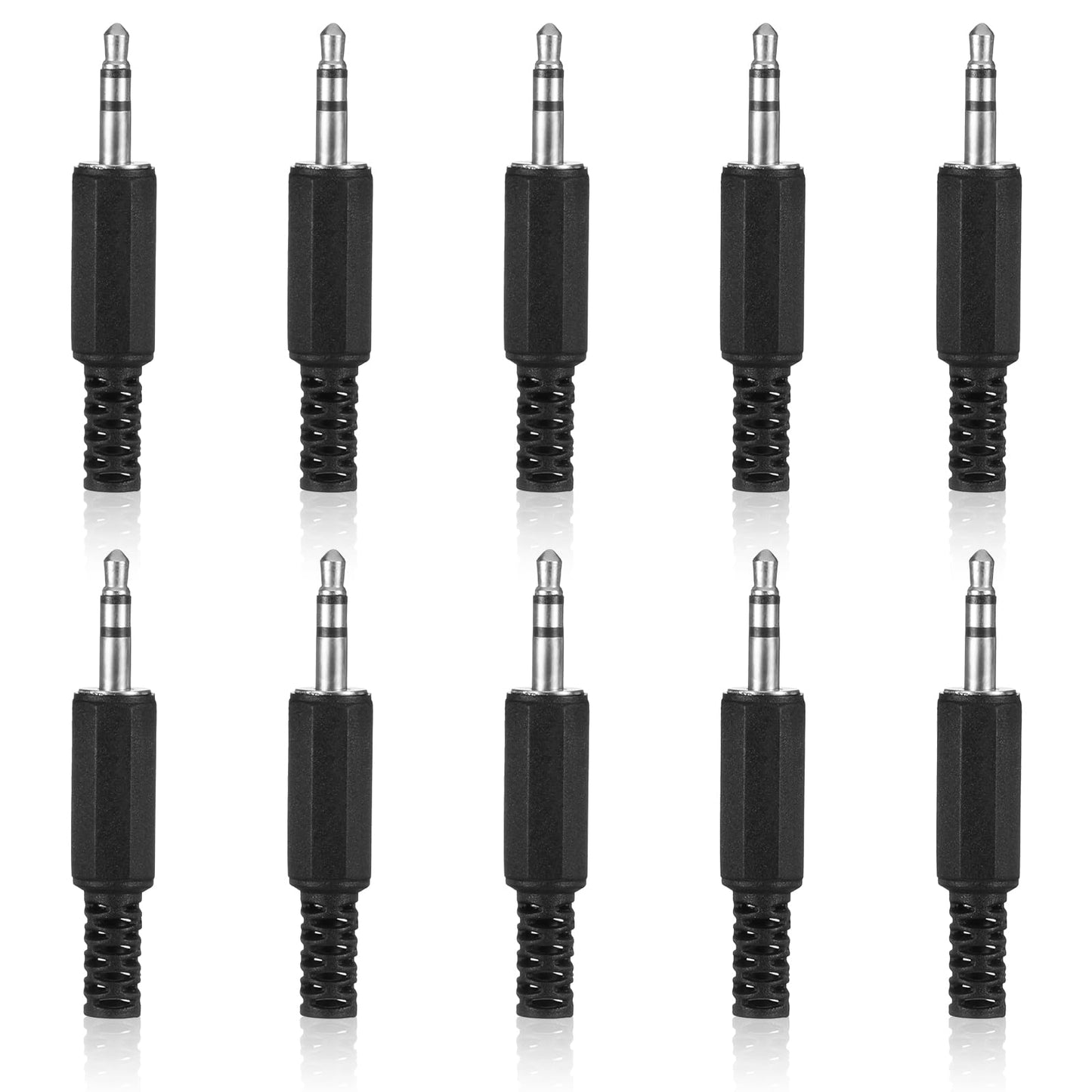 10PCS 3.5mm Replacement Repair Plug Jack TRS Mono Male Plug Adapter 1/8" Earphone Jack Adapters TRS 3 Pole Stereo Males Plugs 3.5mm Solder Type DIY Audio Cable Connector for Audio Cable Repair