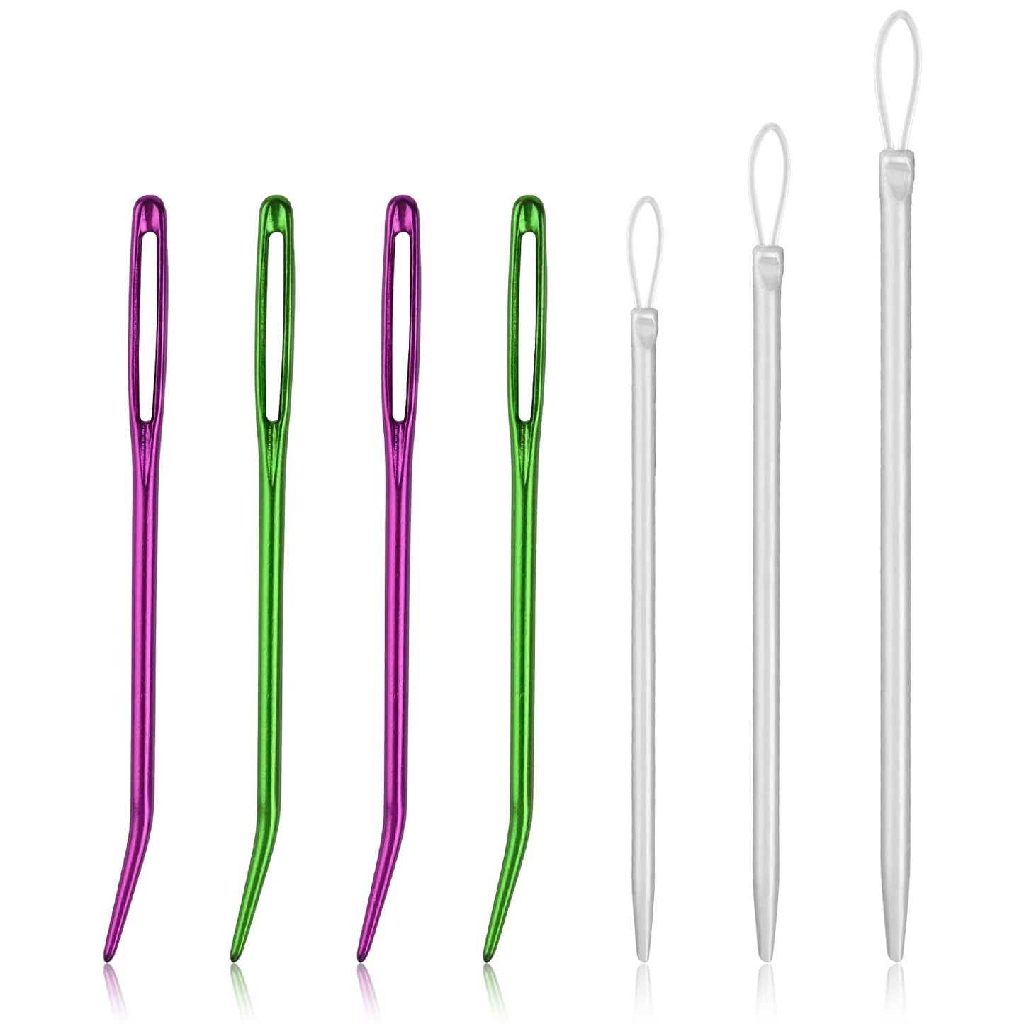 7 Pcs Large-Eye Blunt Needle Bent Tip Yarn Needle Sewing Knitting Needle Darning Needle Tapestry Needles Wool Needle Macrame Needle for Sewing Work Crochet Projects(3 Styles)