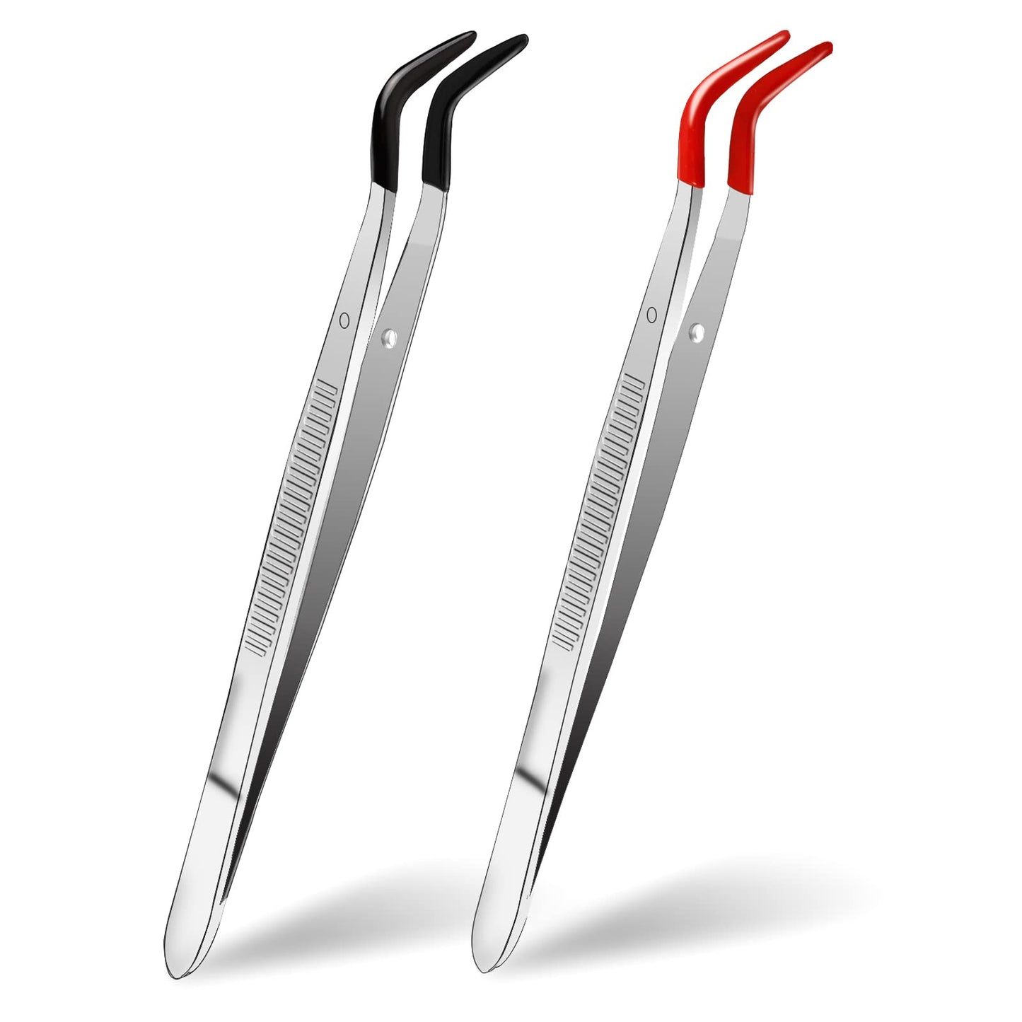 Sliverdew Tweezer, 2 Pieces with Rubber Tips, Modern Style
