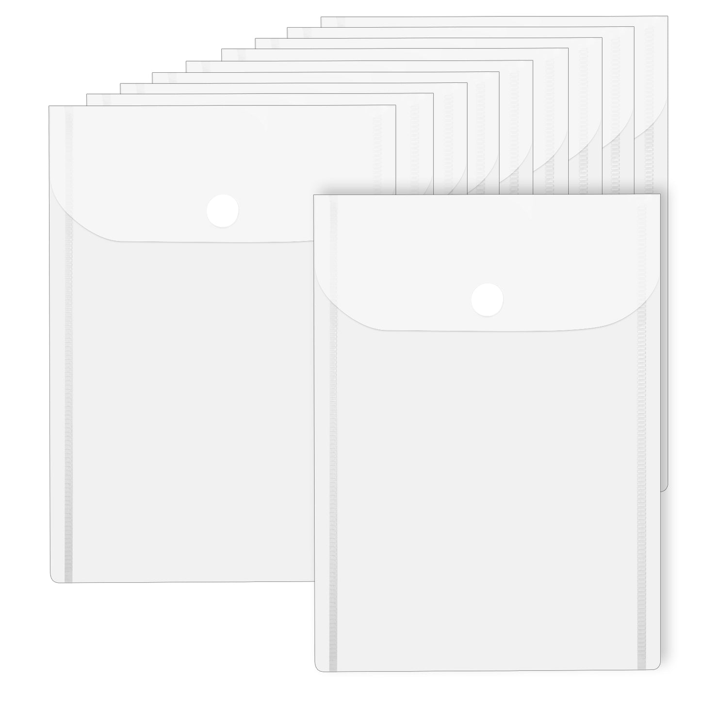 10 PCS Clear Envelopes Pouch 6 X 4 Inch Clear Document Holder Waterproof Plastic Envelopes with Snap Closure for Office School Documents Sticker, Photo Storage Folder, Receipt Holder