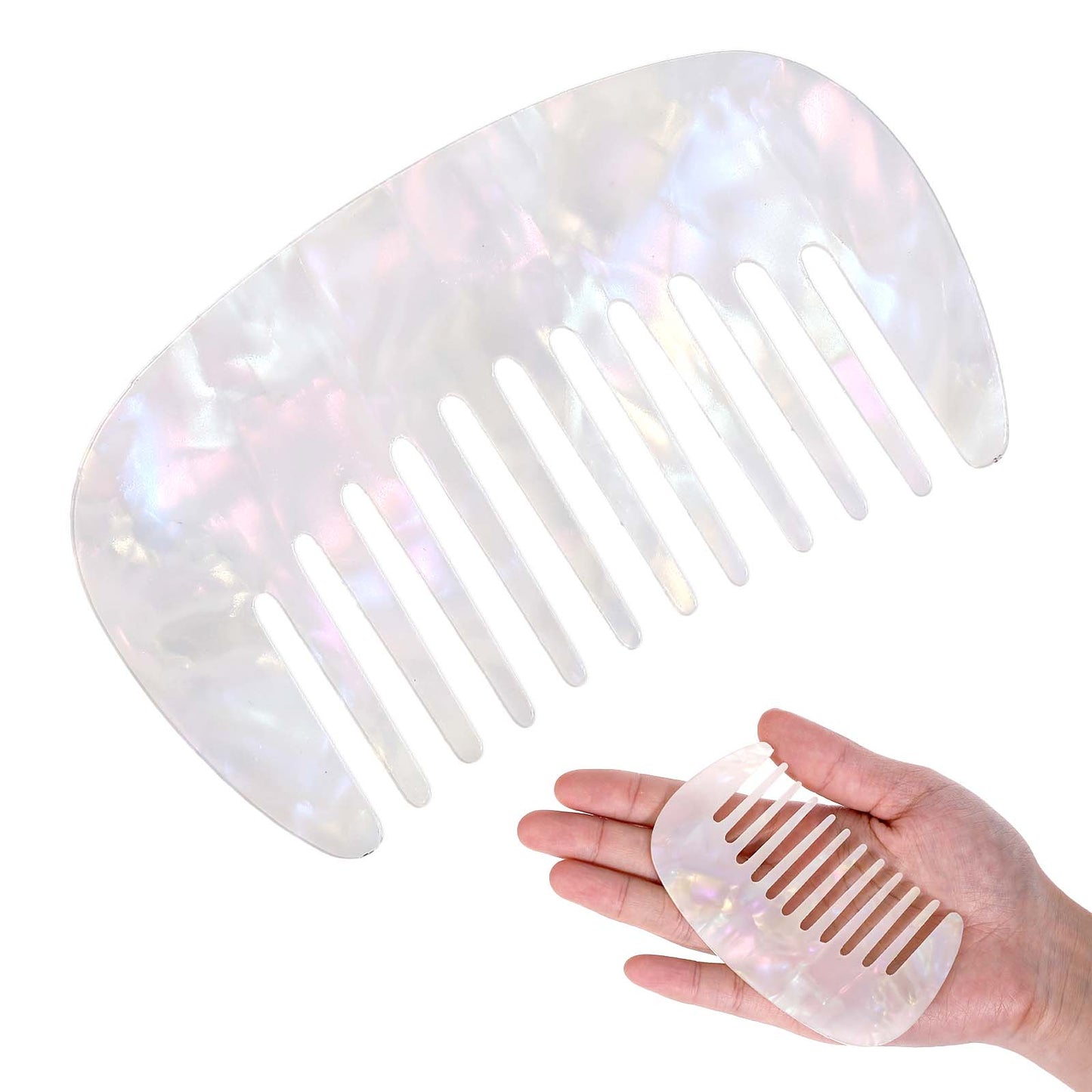 Wide Tooth Comb for Wet Hair, Mini Travel Comb Anti-Static Pocket Comb Portable Wide Tooth Comb for Curls, Small Hair Combs for Women Detangling White Comb Wide Comb Men for Purse Travel Hair Care