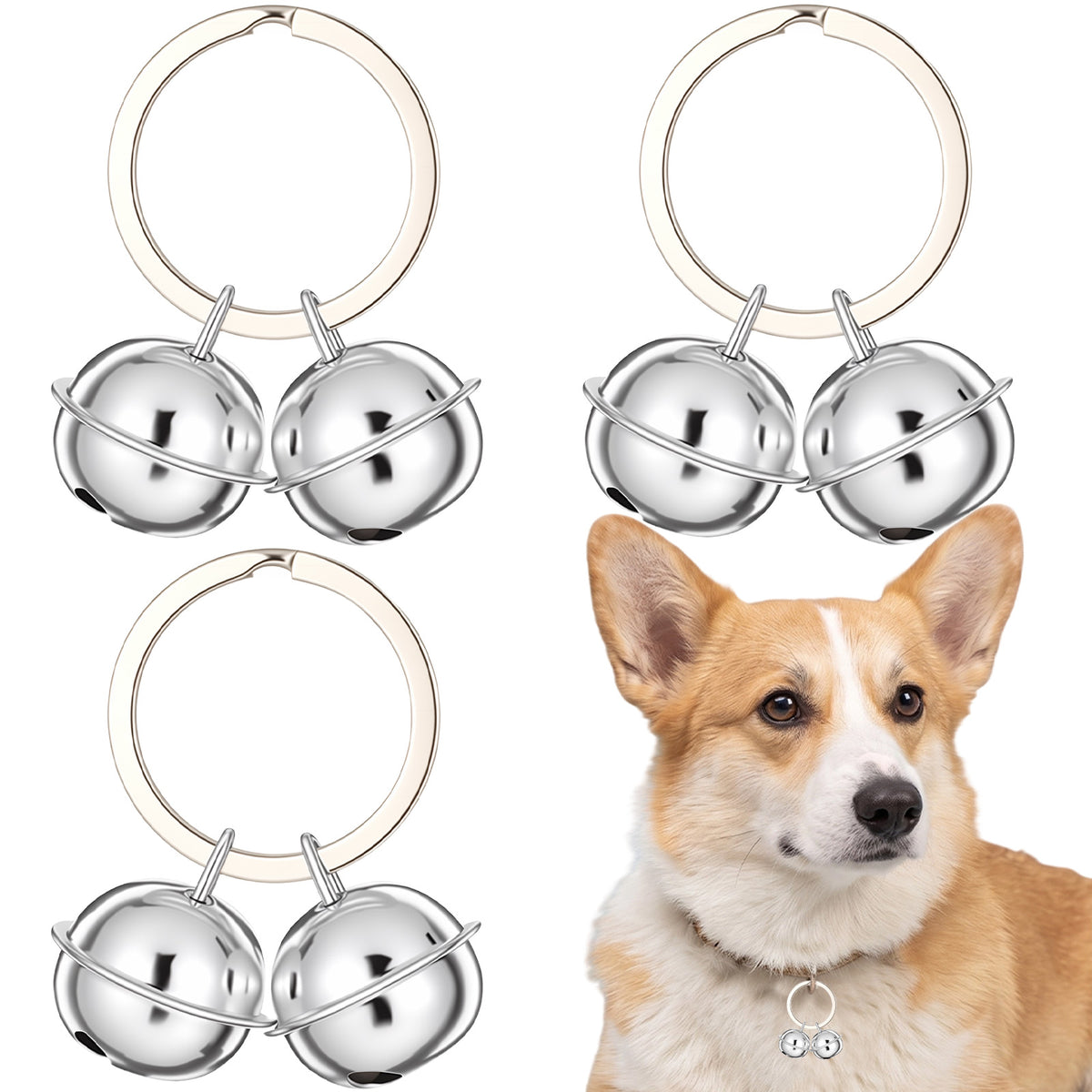 Xelsluthe 3PCS Cat Bells for Collars Loud Cat Collar Bell Dog Bells Collar