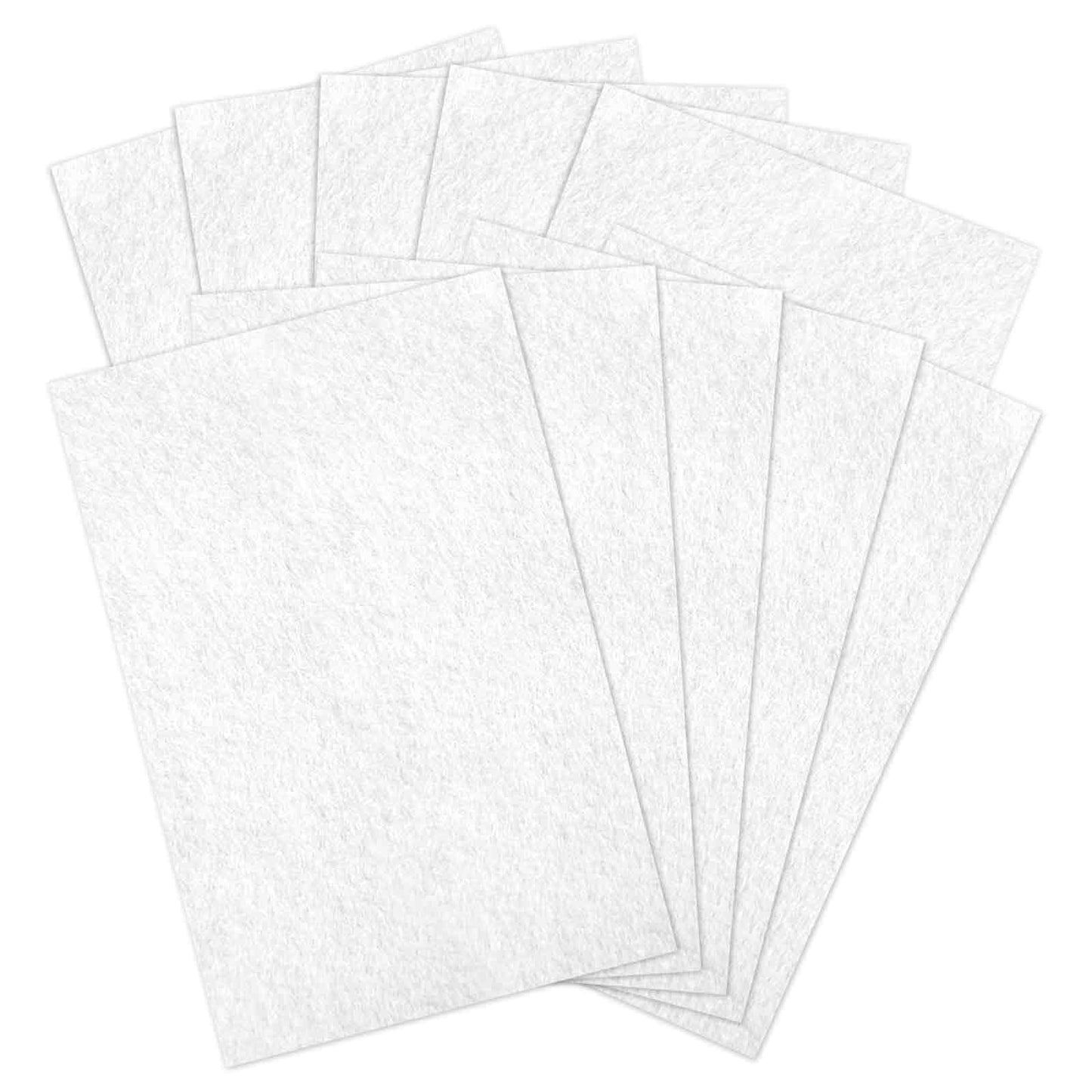 White Felt Sheets, 10PCS Felt Sheets Fabric for Crafts 30 X 20 CM Felt Sheets Fabric Stiff Craft Felt Cloth Soft Felt Pads Thick Fall Felt Sheets for DIY Art and Sewing Projects Crafts Making Supplies