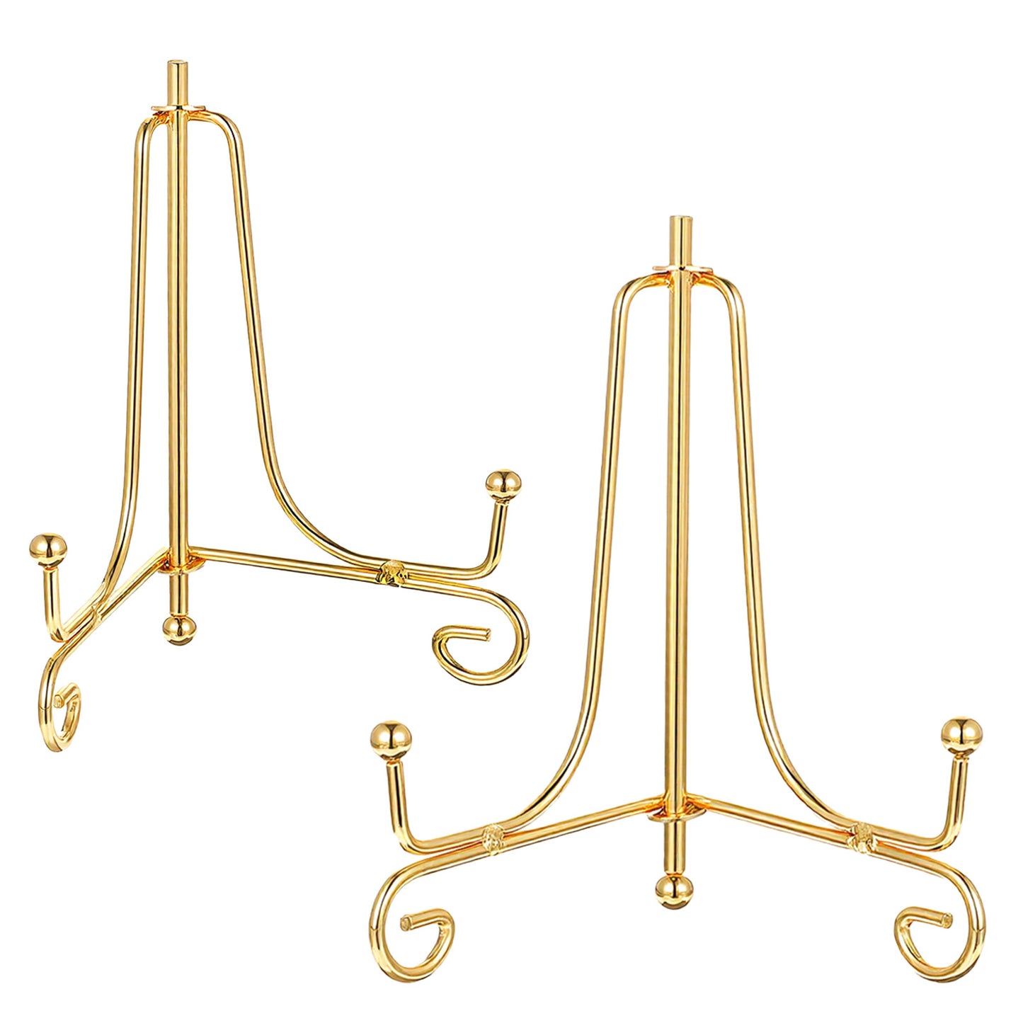 Alrhso 2PCS Plate Holder Easel Display Stand 15 cm Gold Iron Tabletop Picture Stand for Display Photo Frames Decorative Plates Card for Home and Office Decor