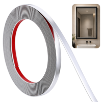 5m Silver Beading for Wall Panelling, Flexible Wall Moulding Trim Metal-Like Electroplated Bright Silver Tape Self Adhesive Moulding Strip for Walls Edges, Borders, Window Frames Tables Beading Trim