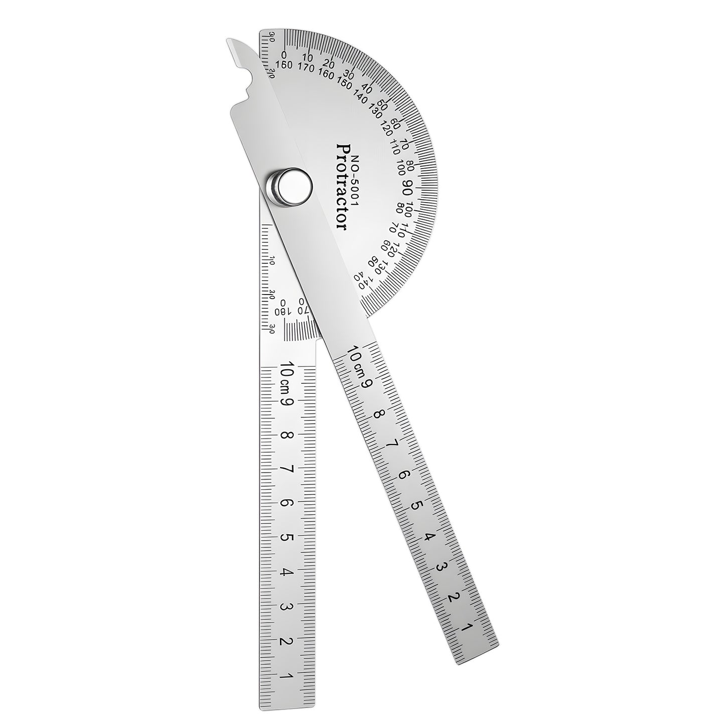 Stainless Steel Protractor Angle Finder Tool Metal Angle Gauge Measuring Tool Adjustable Woodworking Ruler 0-180 Degrees