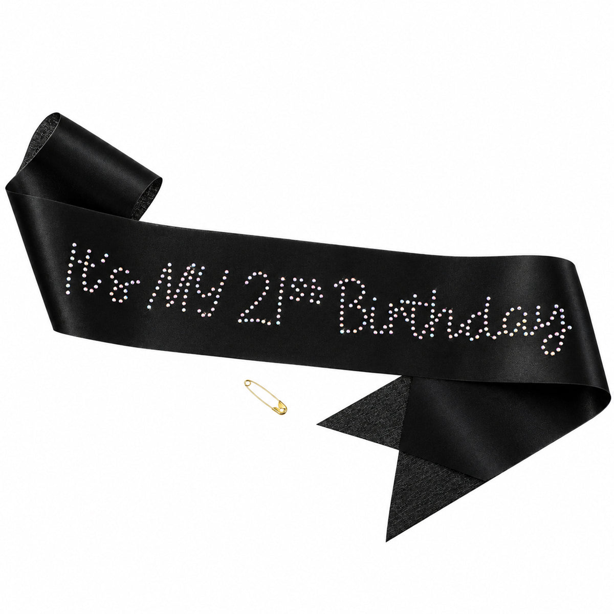Glitter Birthday Baddie Sash, Satin Birthdays Sash with Glitter Rhinestones