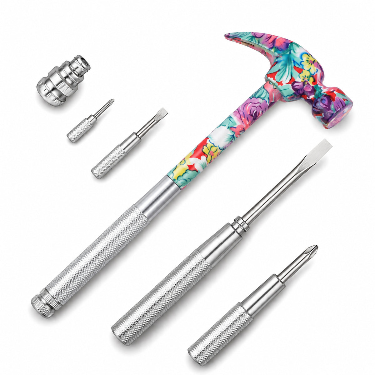 6 In 1 Mini Hammer & Screwdriver Set, Small Hammer Multicolor