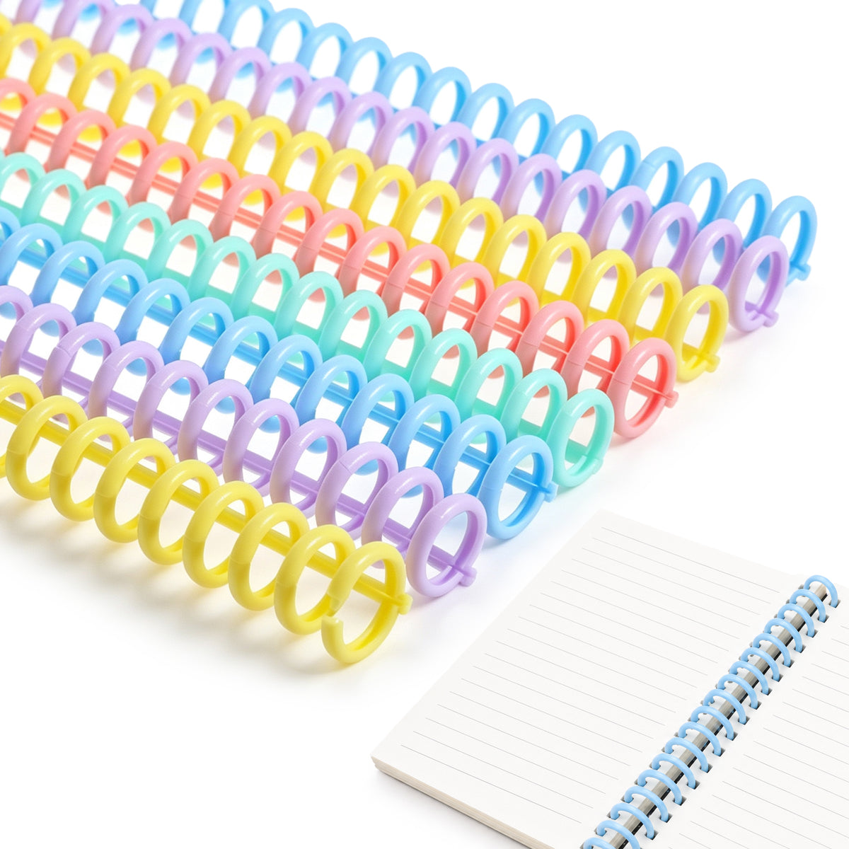 Comb Binding Spines, 15 Pcs 30 Ring Plastic Spiral Binding Coils