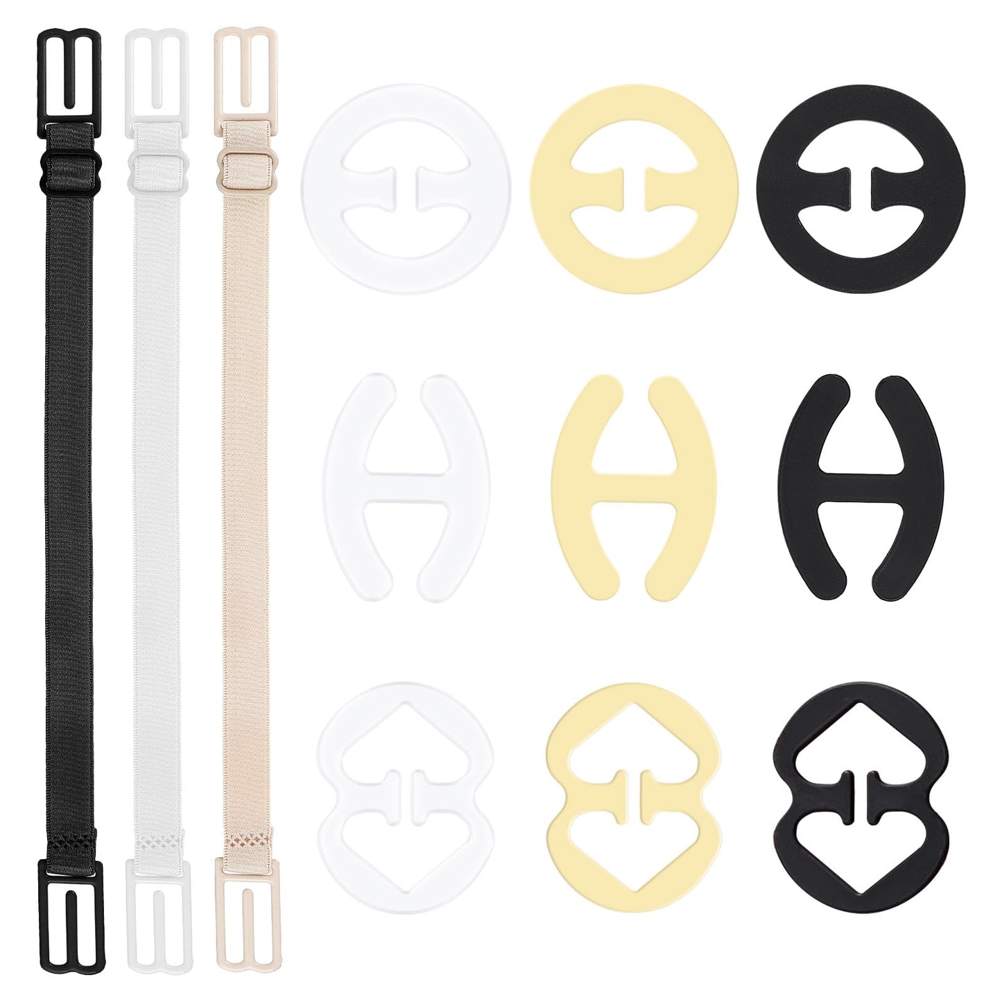 Zelphvt 12 PCS Bra Clips to Make Racerback Adjustable Anti-Slip Bra Strap Clips Holders Conceal Buckles for BraAccessories