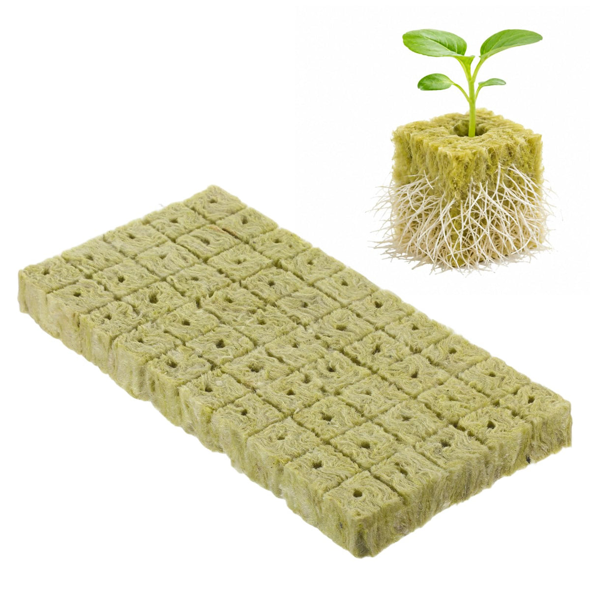 50PCS Rockwool Cubes, 1 Inch Rockwool Cubes for Hydroponics Growing
