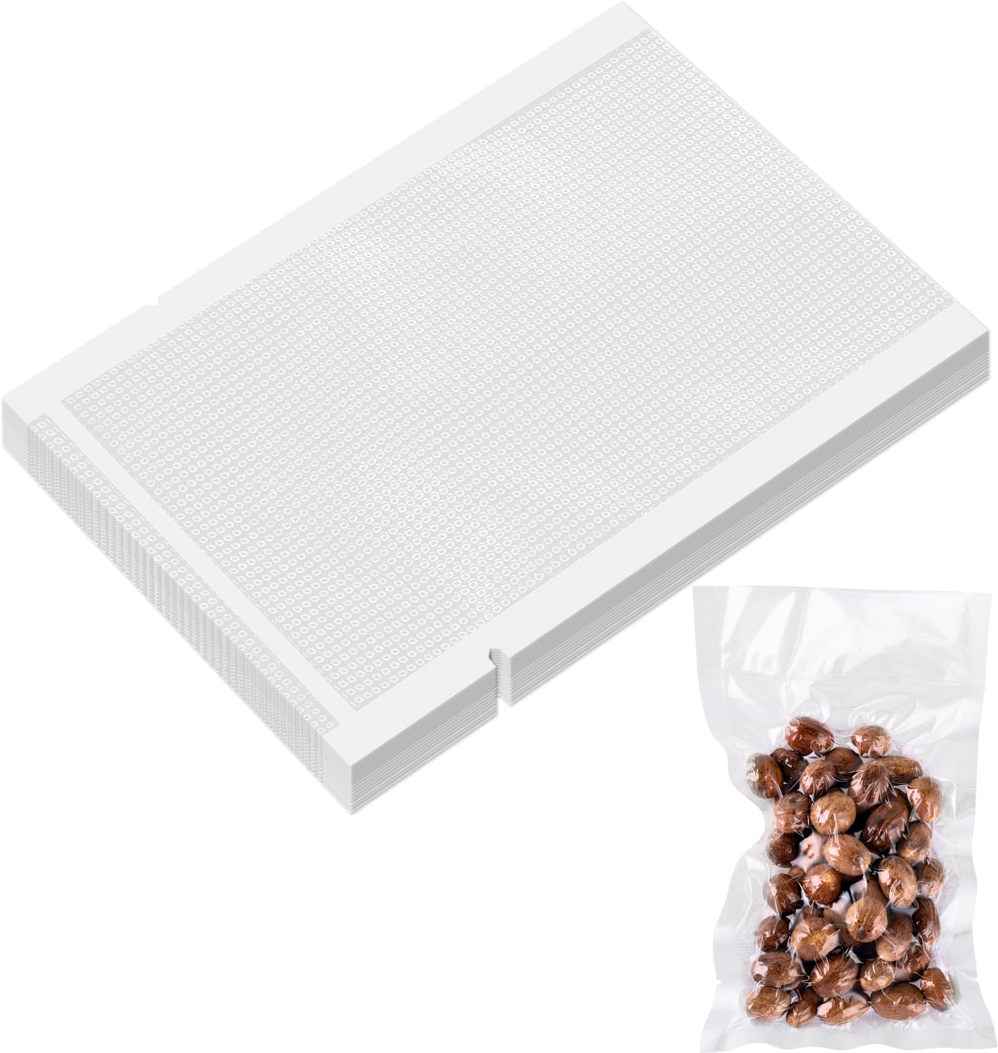 50 Pcs Vacuum Sealer Bags 15x25cm Sealer Bags for Food Heat Seal Bags Precut Storage Bag, Plastic Heat Seal Bags, Grocery Sealable Bag Thick Embossed Bags for Food Storage and Sous Vide Cooking