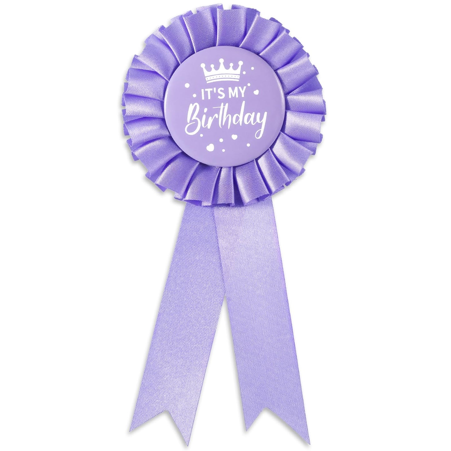 It's My Birthday Brooch Purple Satin Birthday Badge Purple Fabric Tinplate Badge Pin for Girls Party Decorations Gifting Party Favors