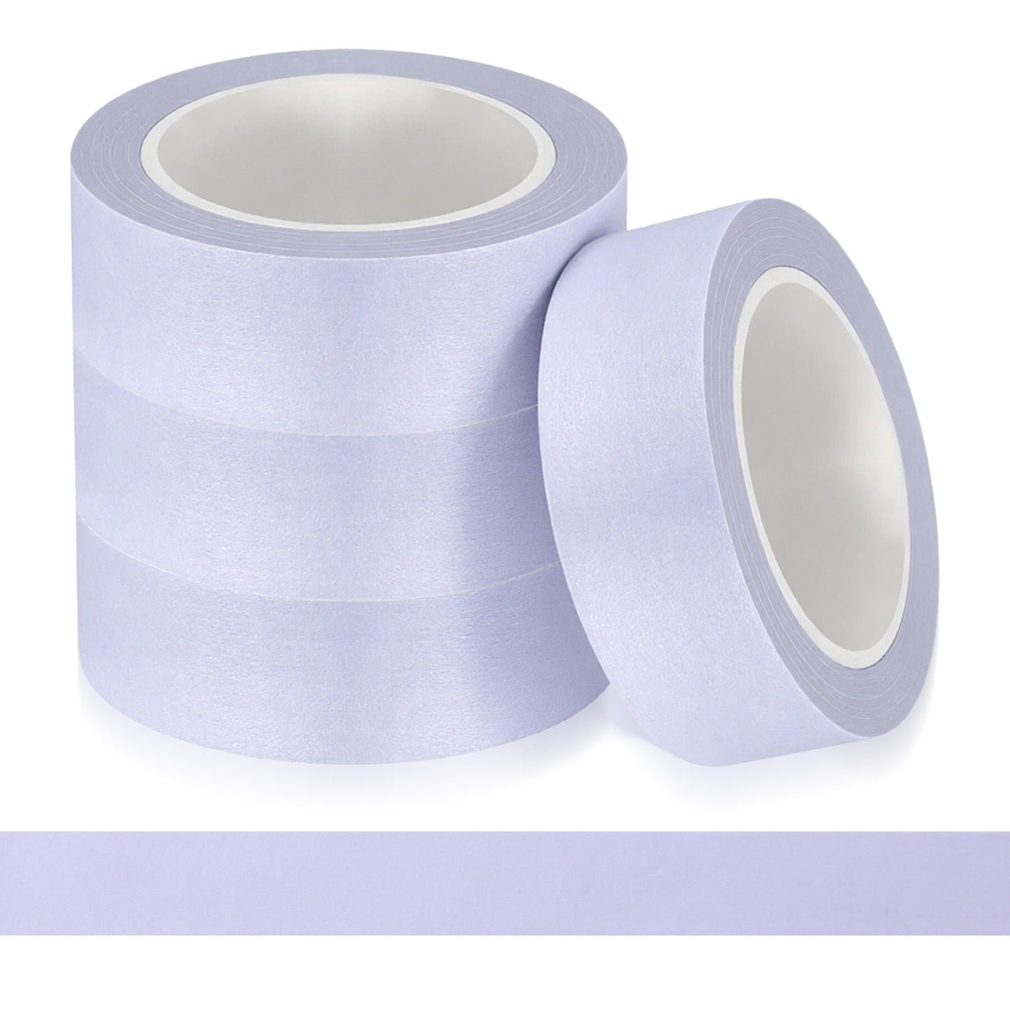 Xyembu 4 Rolls Light Purple Washi Tapes, 32 Ft x 0.6 Inches Decorative Masking Tape Self-Adhesive Duct Craft Tapes No Residue for Packaging Decor Journals Scrapbooks Planners DIY Gift