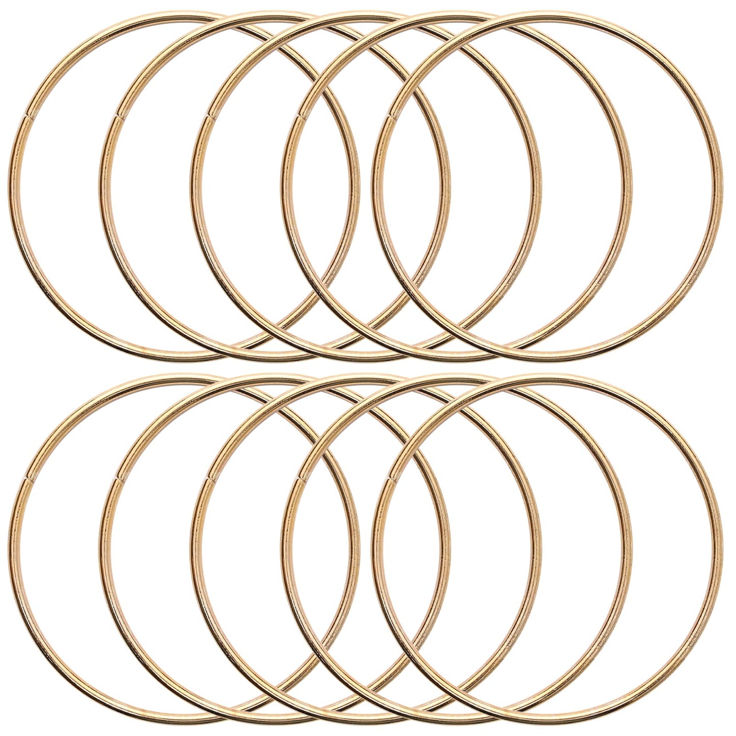 KALIONE 10 Pcs 8 Inch Metal Rings for Craft Gold Hoops Floral Macrame Hoops Rings for DIY Crafts Macrame Dream Catcher Supplies