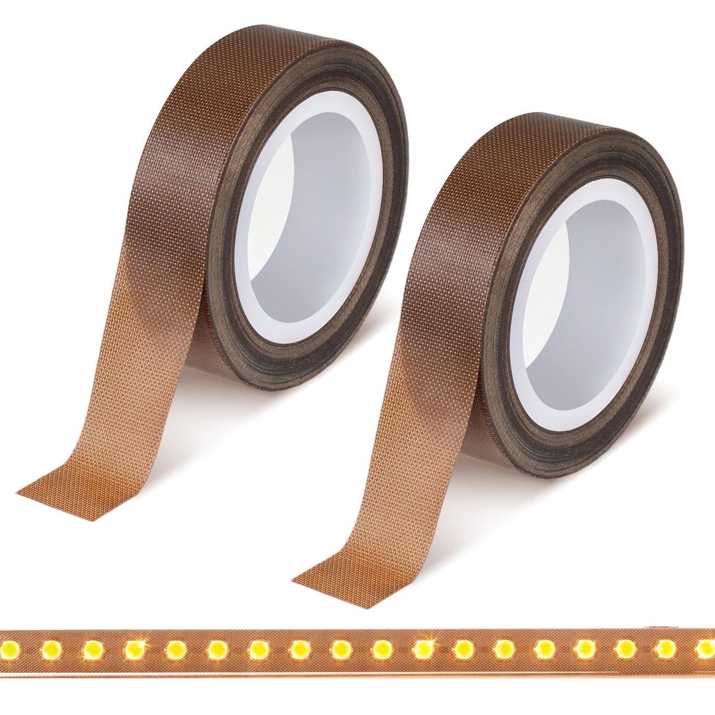 Gtziqa 2PCS Light Dimming Tape, 0.59in X 29.5ft LED Diffuser Tape, LED Light Strip Masking Tapes, Heat Resistant Anti-Glare, Lighting Soften Cover Sticker, LEDLights Blocking Stickers, Coffee-Colored