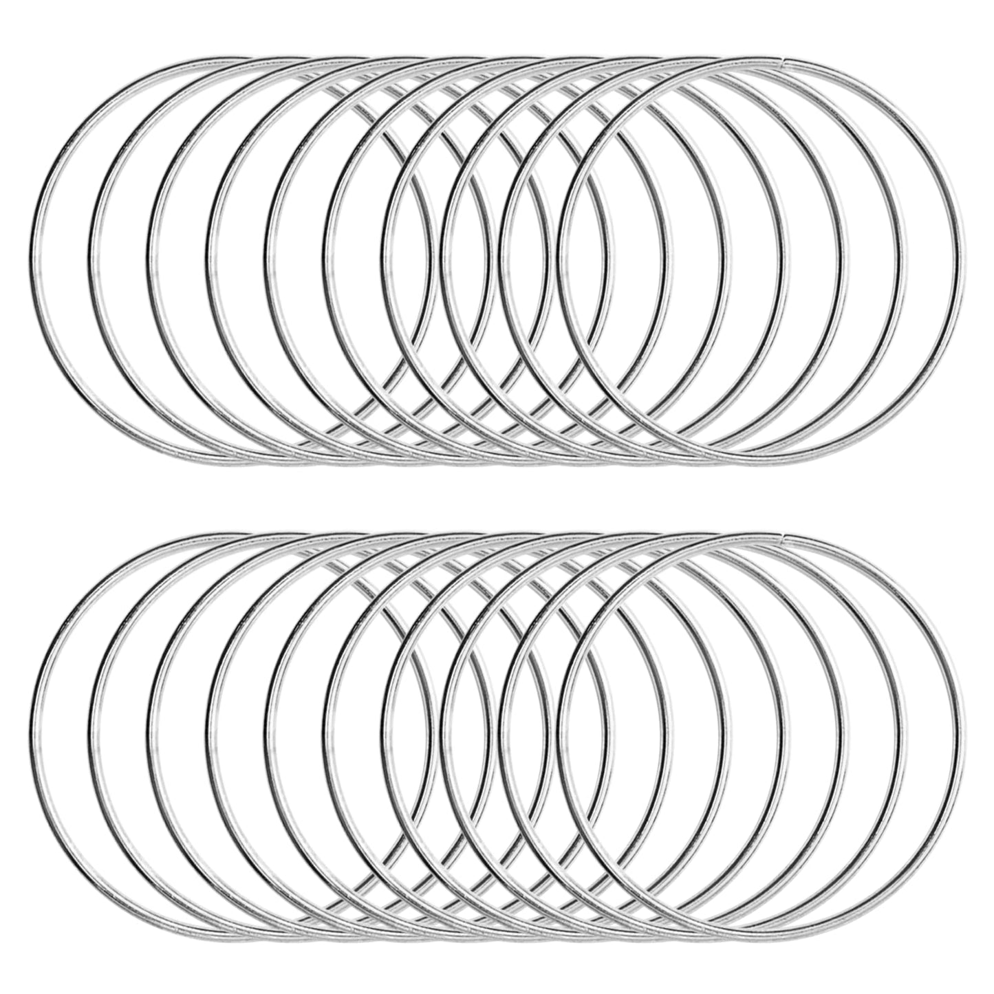 KALIONE 20 Pcs 3 Inch Metal Rings for Craft Silver Hoops Floral Macrame Hoops Rings for DIY Crafts Macrame Dream Catcher Supplies(Silver,3 inch)