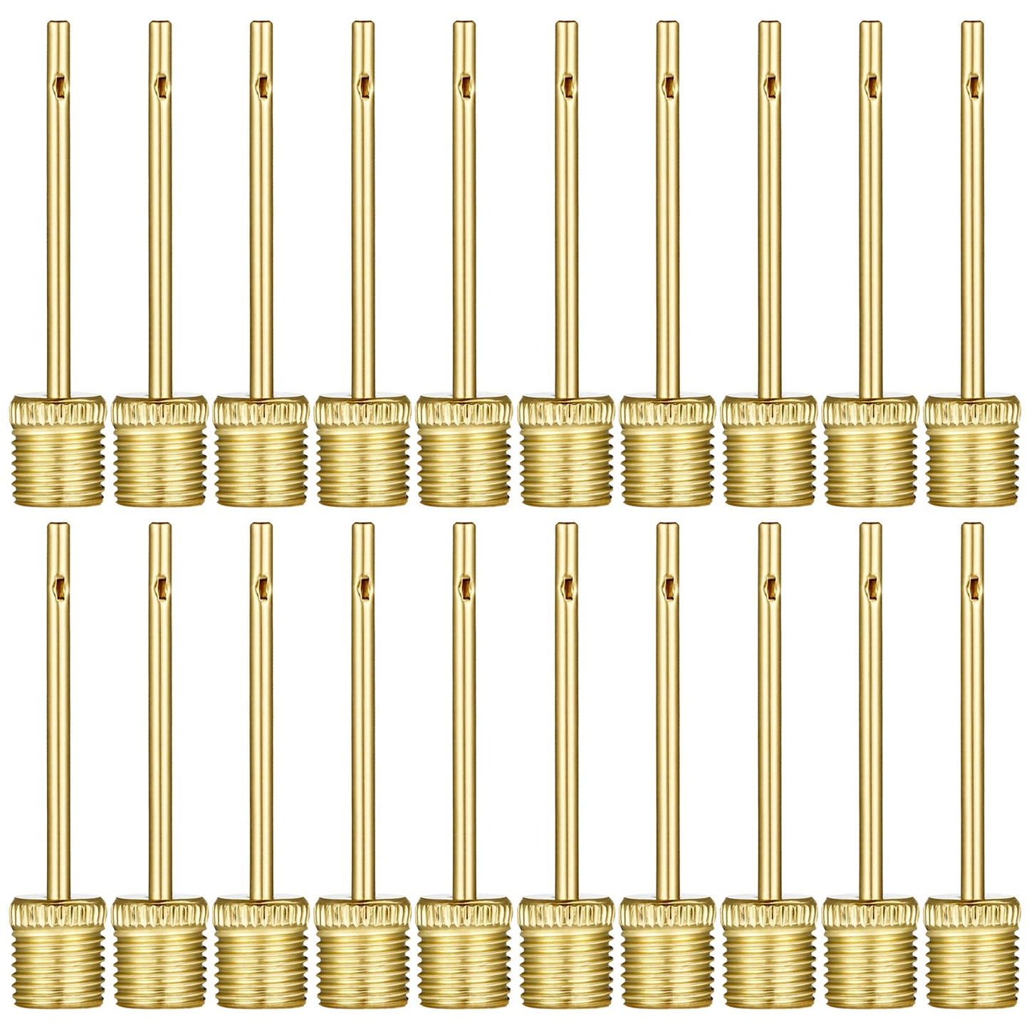 20 Pack Gold Pump Inflating Needles, Heavy Duty No Break Air Pump Needles, Ball Pumps Needle Compatibles with Hand and Electric Pumps for Sports Balls