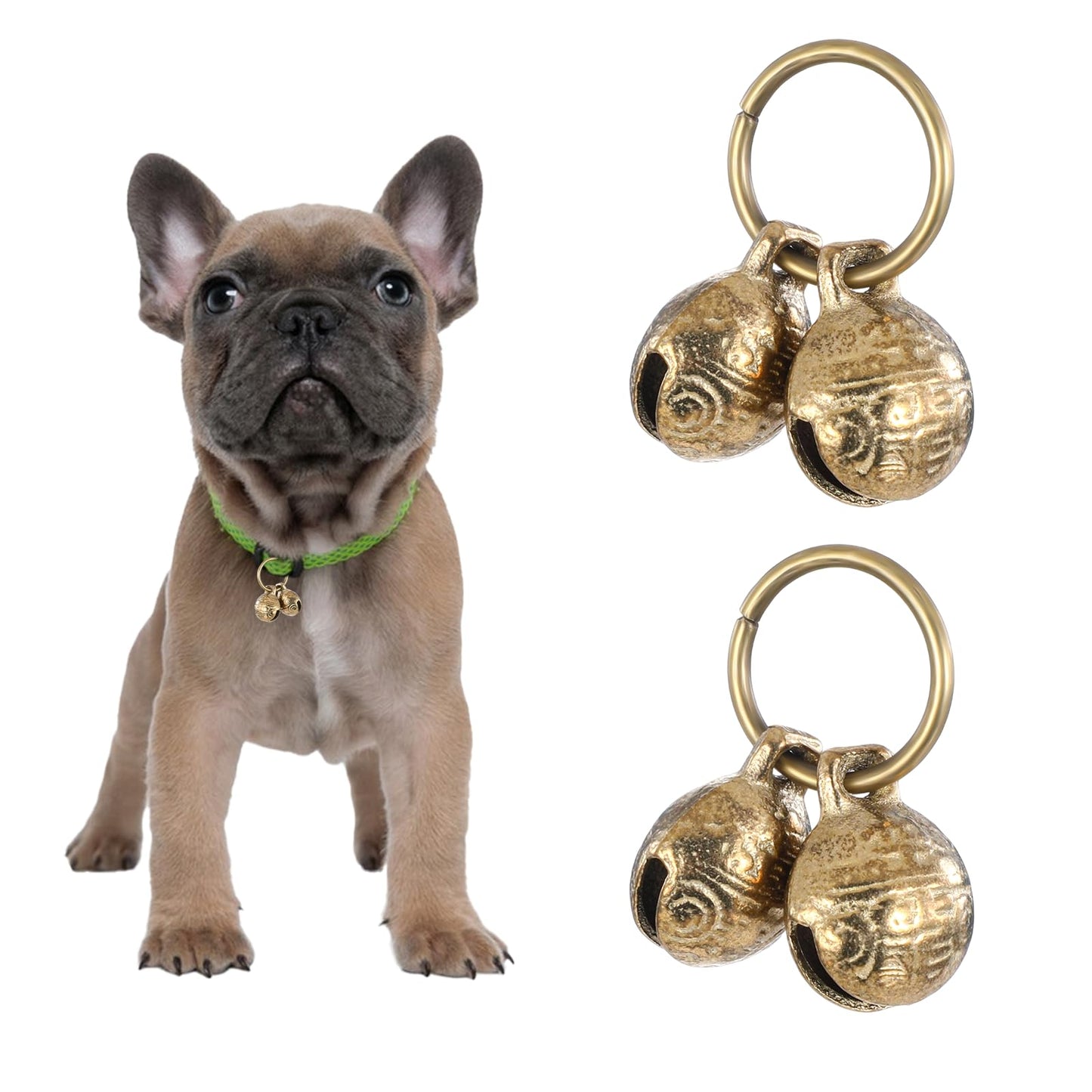 Styquenzer Copper Bell for Dog Collar, 4 PCS Extra Loud Dog Bells Brass Collar Bell for Pet Tracking Anti Lost Training Pets Pendant Accessories Anti Theft Bells for Little Dogs & Cats