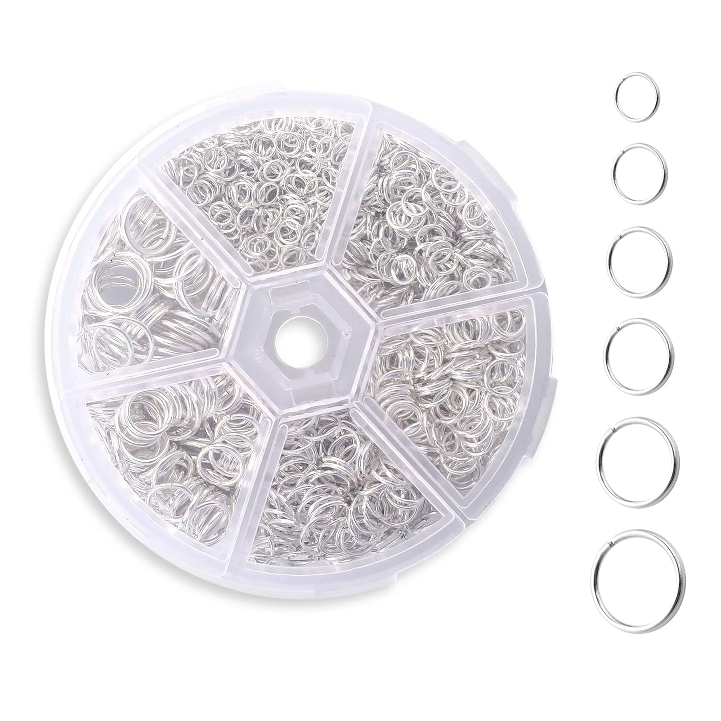 1000Pcs Jump Rings for Jewelry Making Silver Open Rings Jewelry Repair Rings Metal Jewelry DIY Findings for Necklace Earrings Bracelets 4mm 5mm 6mm 8mm 9mm 10mm
