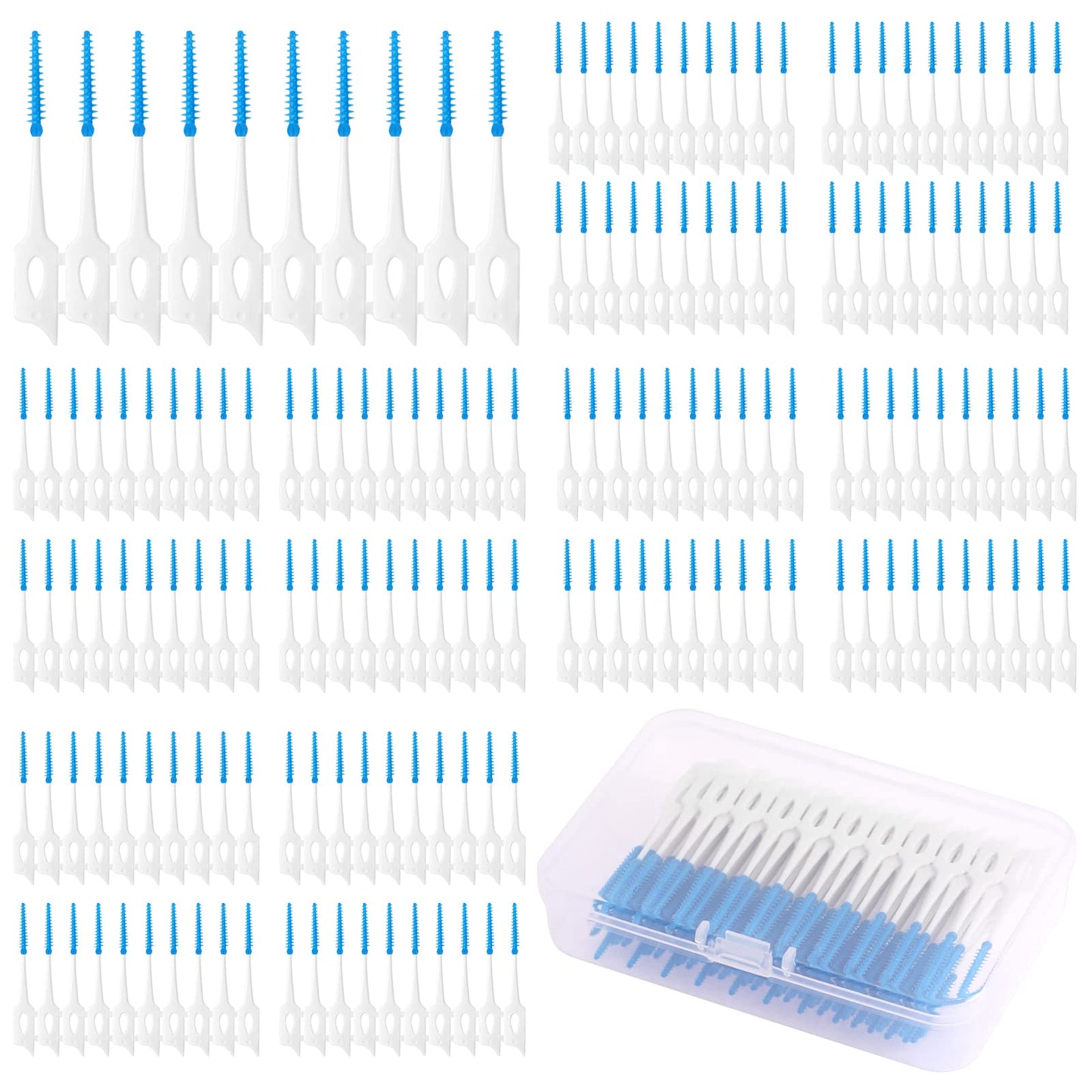 160 Pieces Interdental Brushes Tooth Floss Picks Dental Tooth Flossing with Storage Case for Brush Tool Tooth Cleaner Suitable for All Kinds of People for Cleaning Braces Gaps Between Teeth