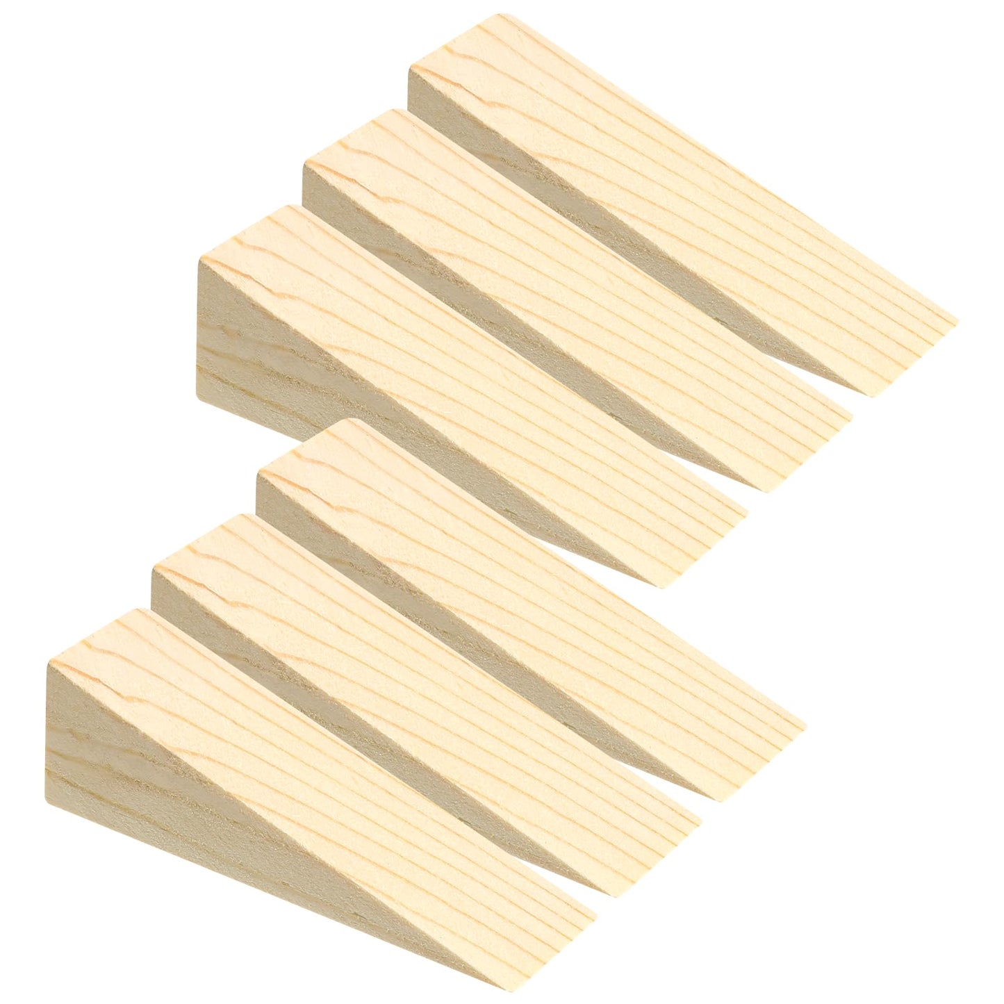 6 PCS Wood Wedge Door Wedge Stopper Wooden Shims Non Slip Triangle Firefighter Wedges Security Door Stopper Fit for Bottom of Doors on Tile, Concrete, Carpet, Wooden Floor, Solid Block