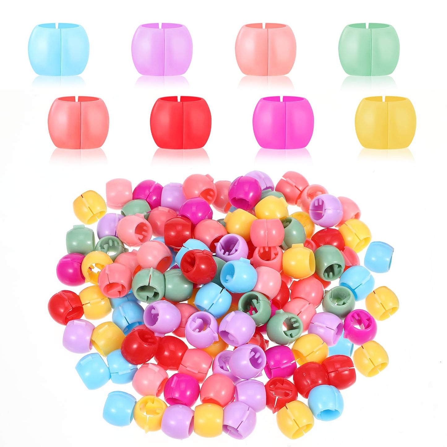 Hair Beads, 100 Pcs Rainbow Mini Hair Clips Braid Clips