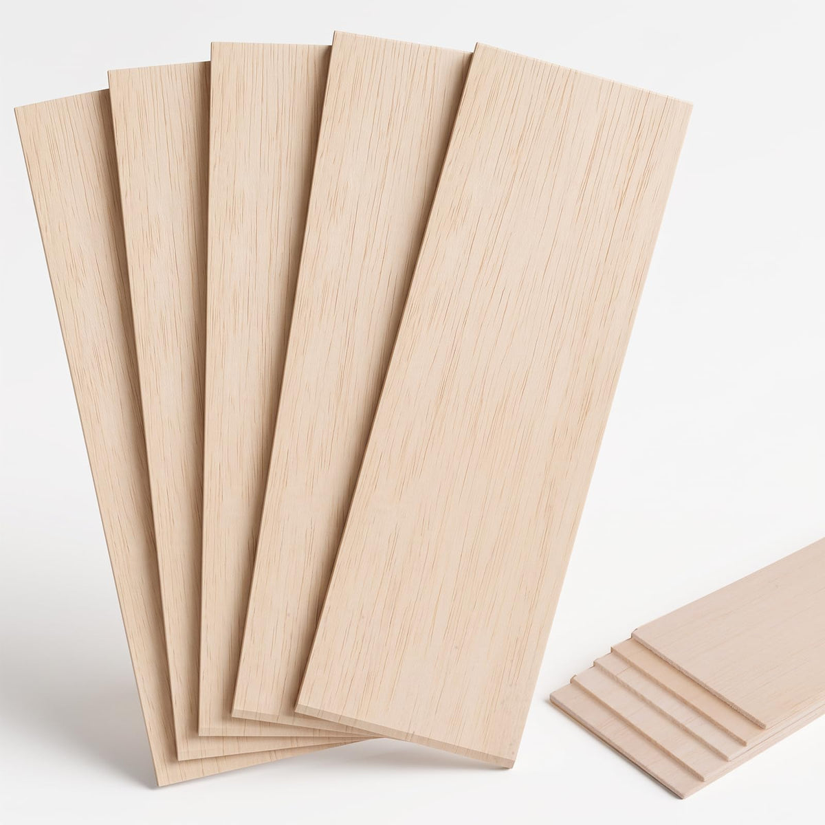5 PCS Balsa Wood Sheets 1/8" Thin 12"×4" Wood Board for DIY Projects