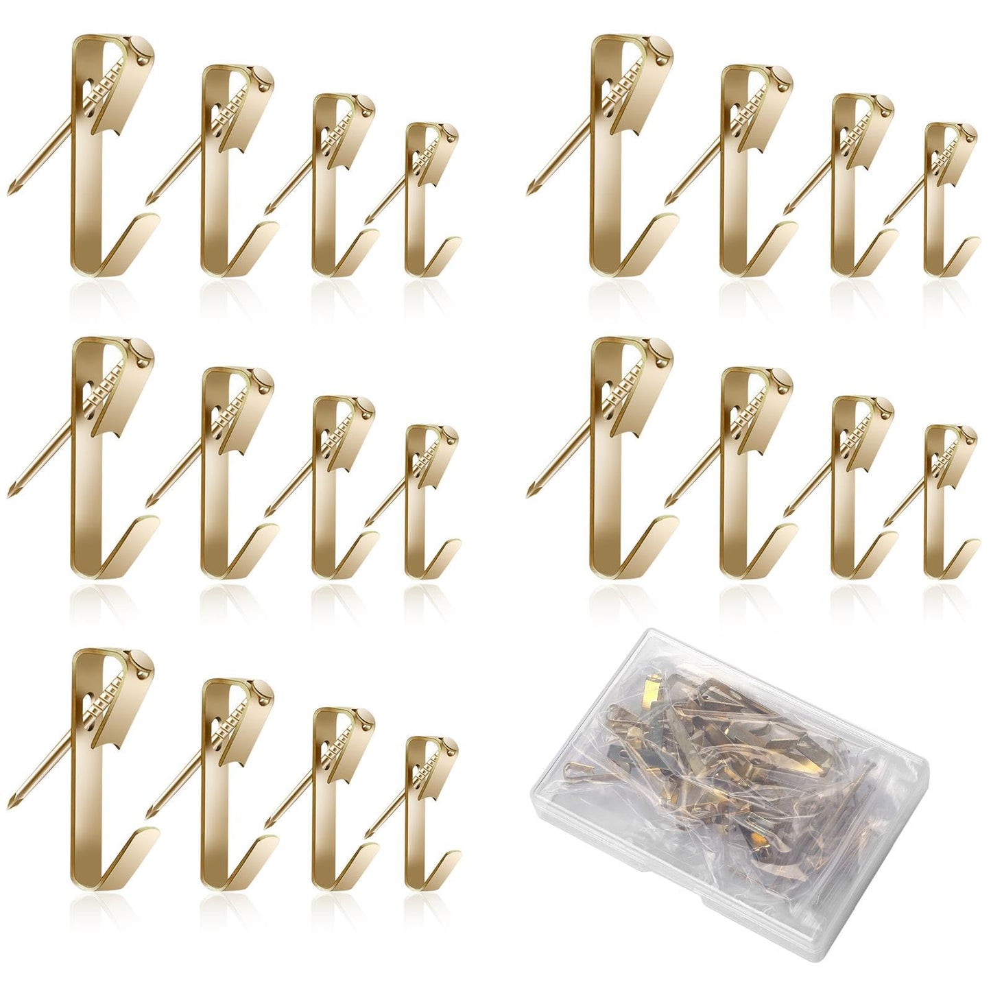 50Pcs Picture Hangers Kit, Metal Hanging Hooks Picture Hangers, Heavy Duty Picture Hangers, Hooks for Hanging Pictures, Metal Picture Hanging Hooks with Nails(10-50 Lbs, 25 Pairs)