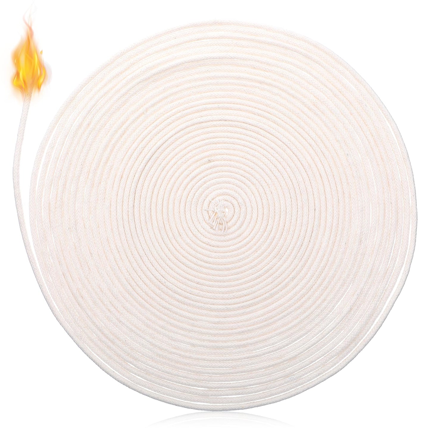 32.8Ft 1/8in Diameter Oil Lamp Wick, Braided Round Candle Wicks Replacements, Round Cotton Burner for Alcohol Lamps and Candles, Kerosene Torches Lantern, 10m