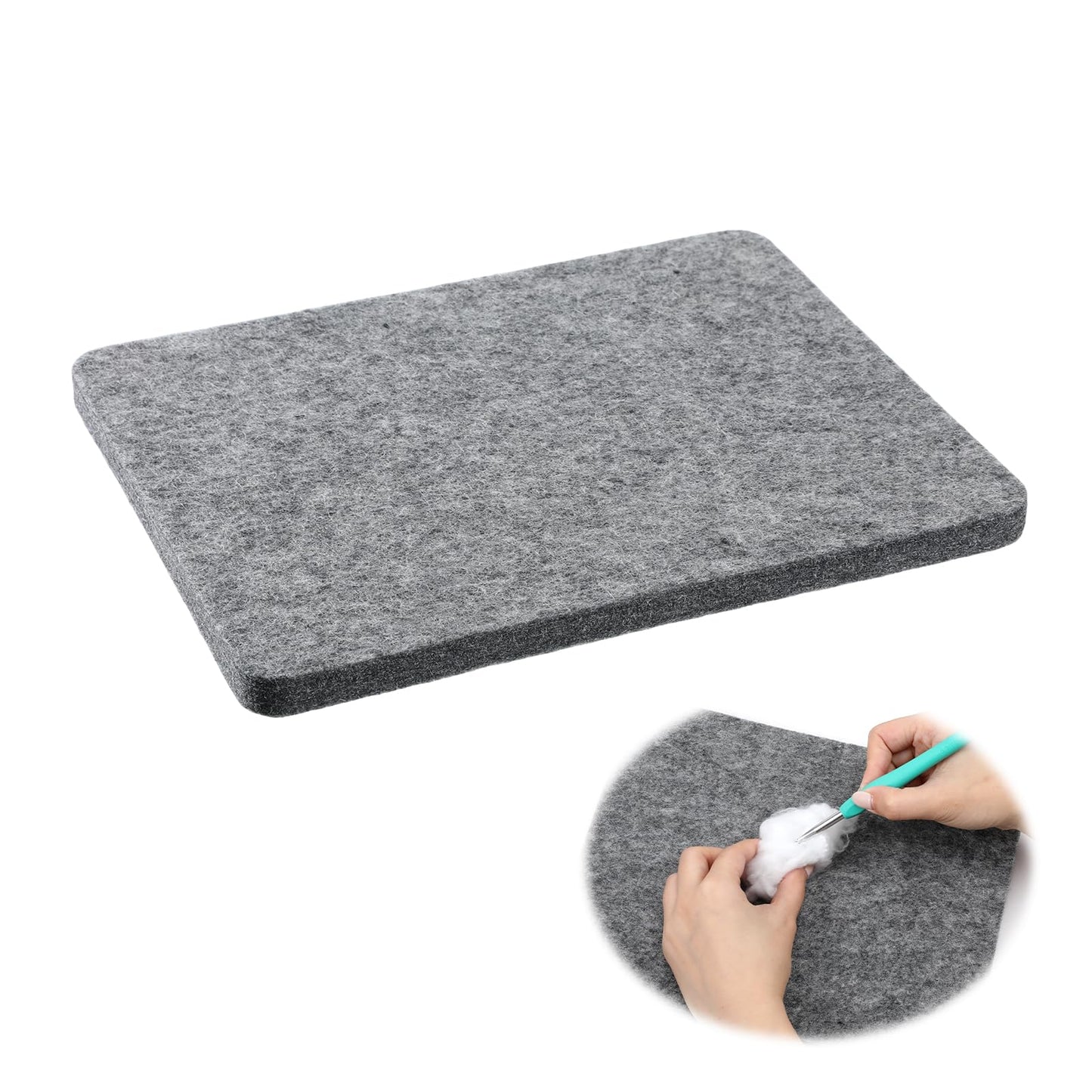 Xelsluthe Wool Needle Felting Pad, Grey Sponge Felting Mat, 9.6×8×0.51 inches Thick Firm Base Needle Crafting Pressing Mat for Wool Ironing Pad Makeing Precision Projects