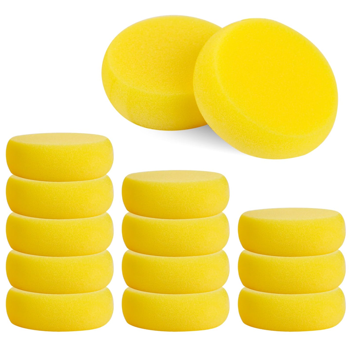 12 Pcs Pottery Sponges,Round Painting Sponge 3inch Yellow Artist Sponges Craft Clay Sponge Watercolor Sponges for Face Painting Pottery Ceramics Art Crafts