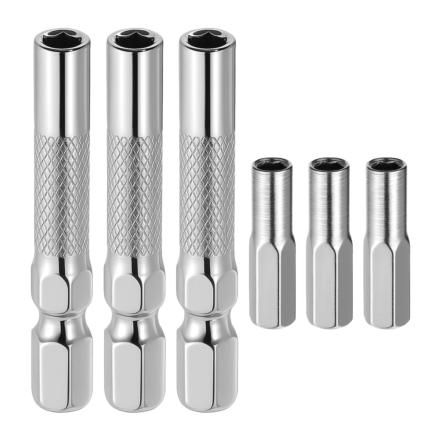 6PCS 1/4 to 4mm Bit Adapter, Hex Screw Driver Bit Adapter Magnetic, Micro Bits Drill Extension Socket Shank, Micro Bits Holder, 1/4 to 4mm Hex Adapters Magnetic for Precision Sets